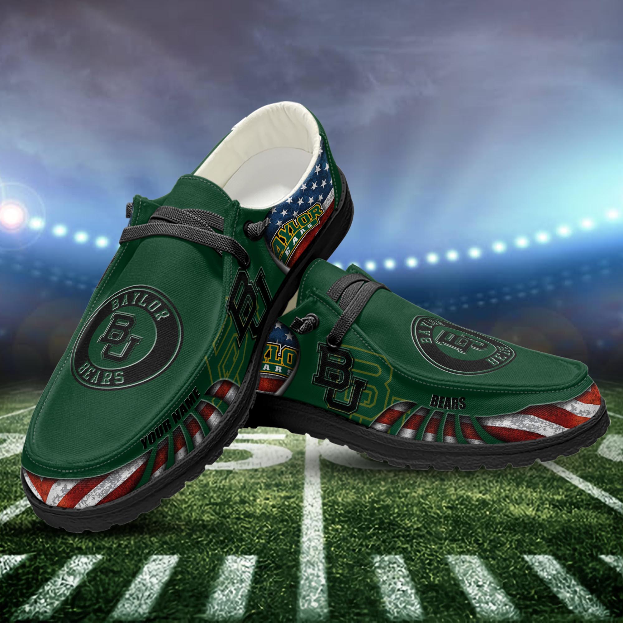Baylor Bears personalisierte H-D-Sportschuhe – individuelles Namensdesign