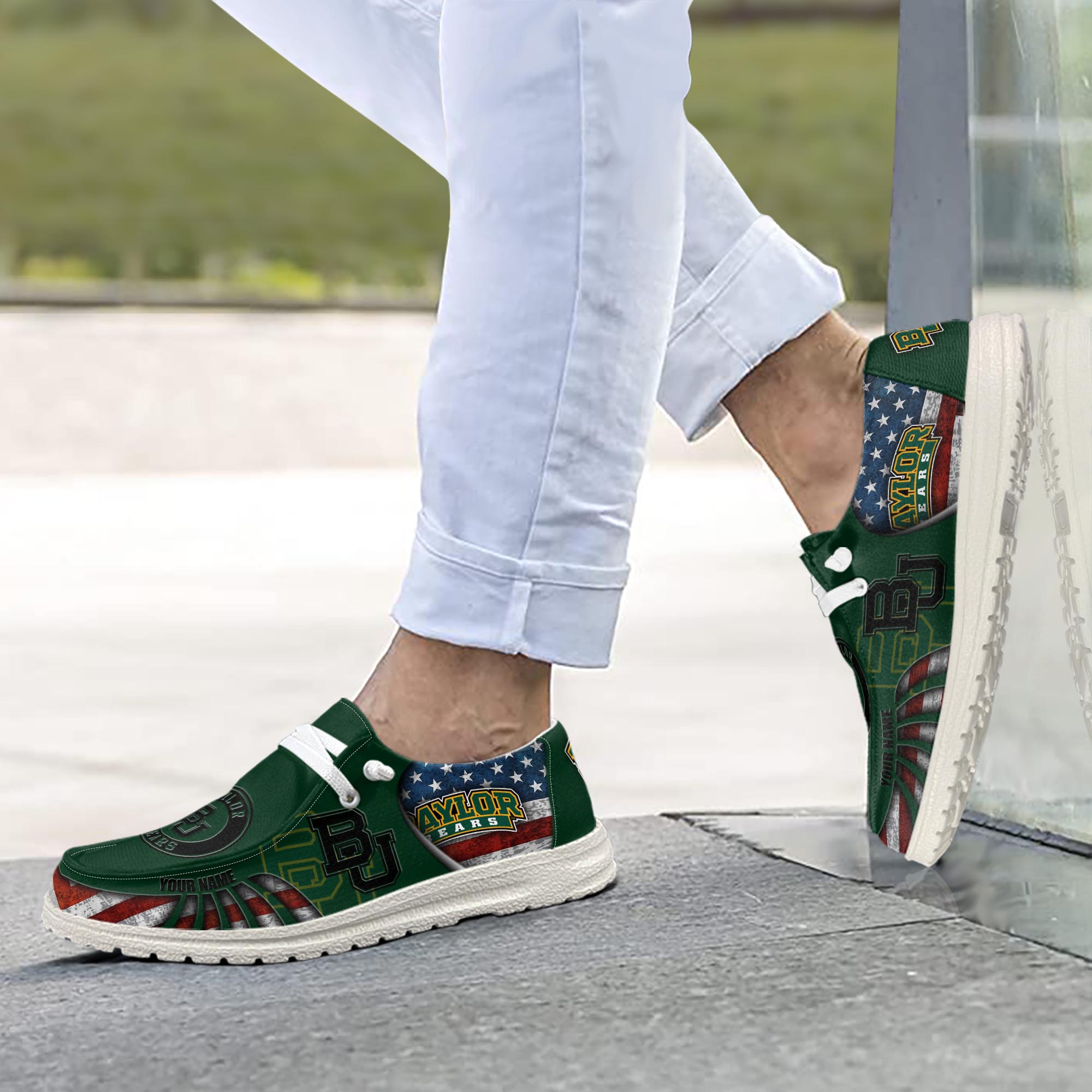 Baylor Bears personalisierte H-D-Sportschuhe – individuelles Namensdesign