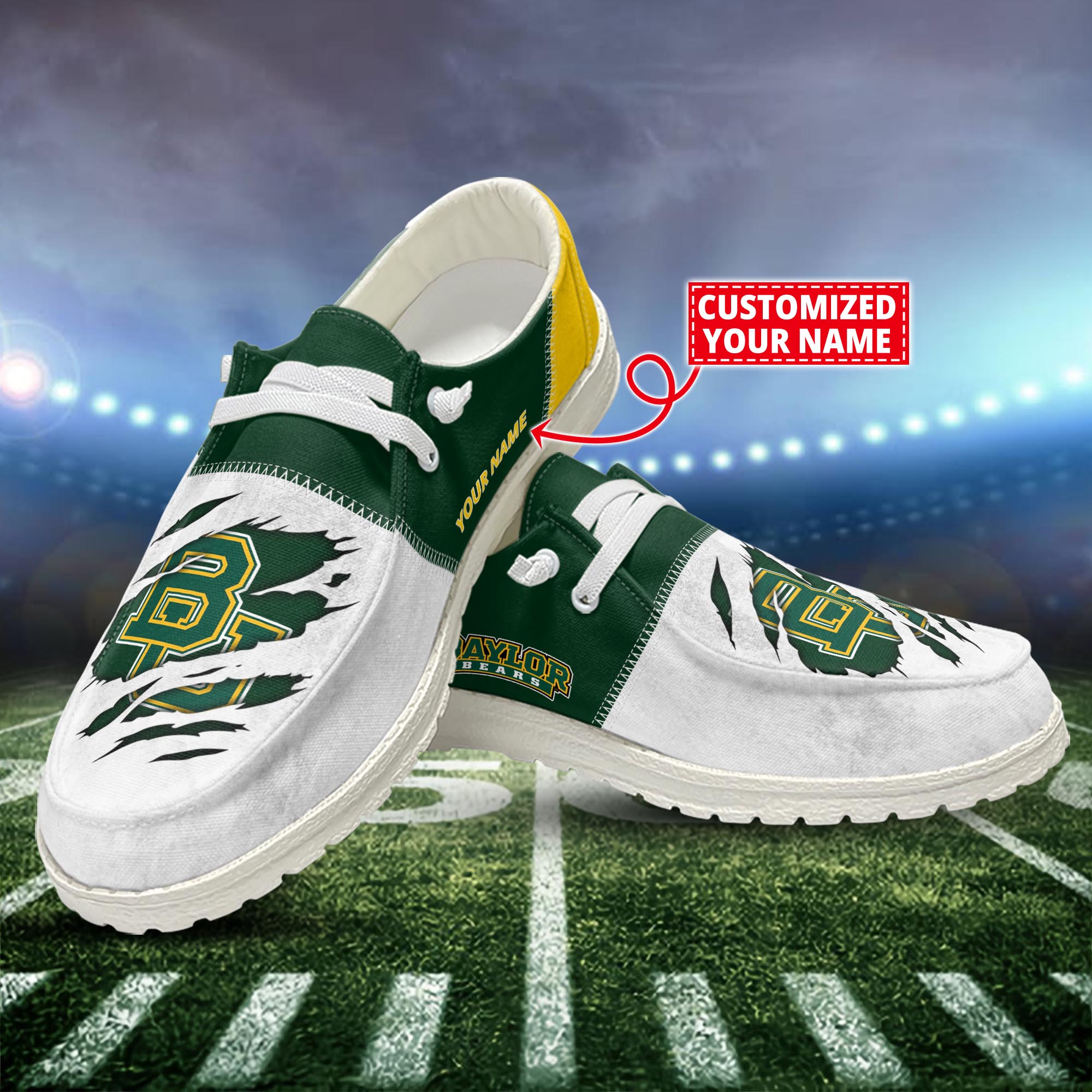 Baylor Bears personalisierte H-D-Sportschuhe – individuelles Namensdesign