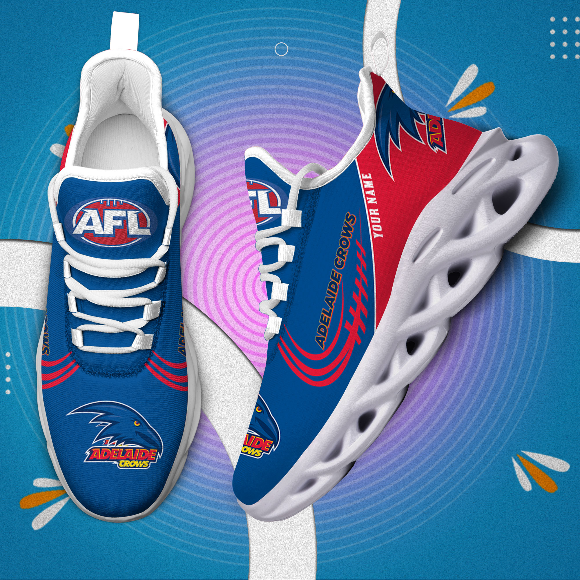 Benutzerdefinierte Name Adelaide Crows personalisierte Max Schuhe DS006