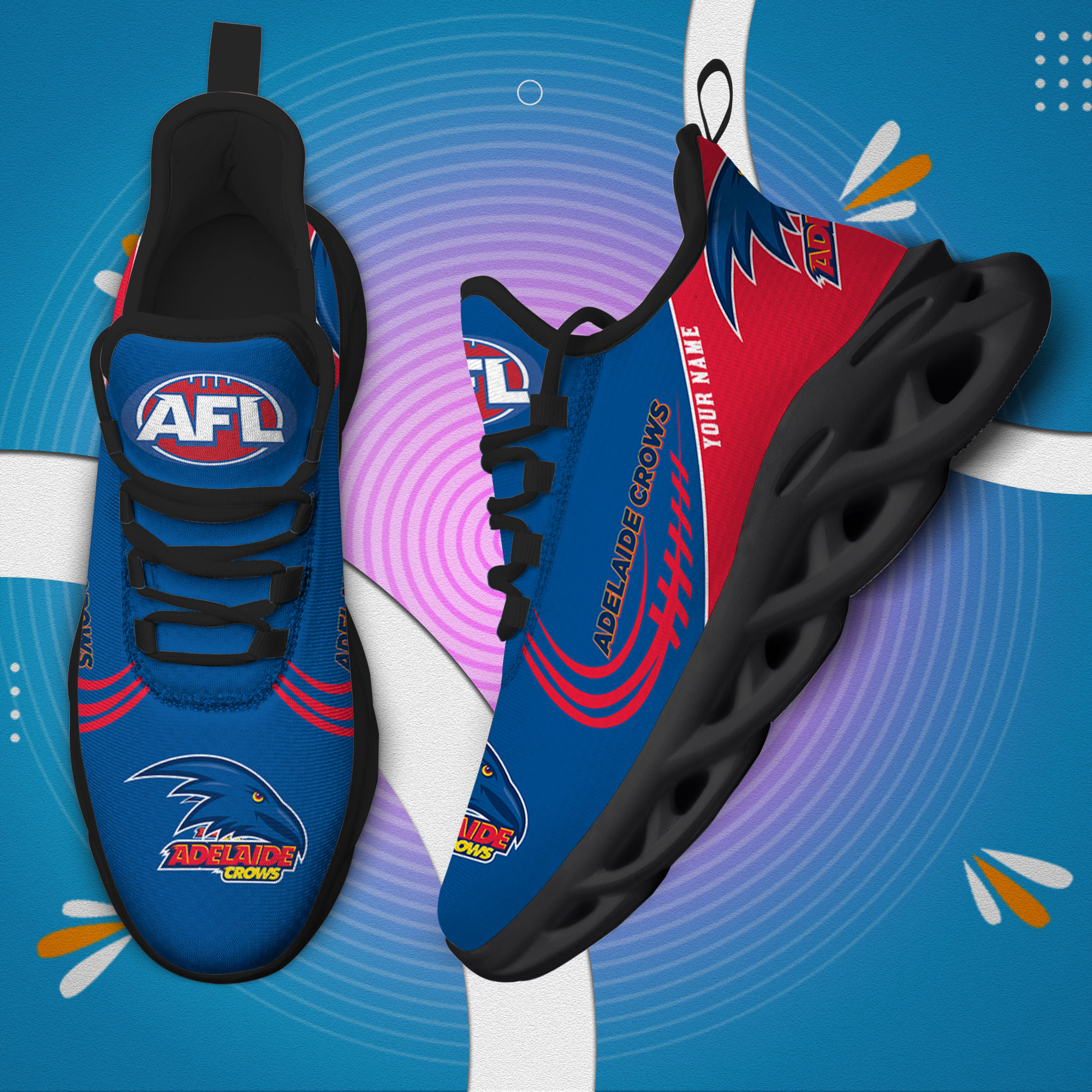 Benutzerdefinierte Name Adelaide Crows personalisierte Max Schuhe DS006