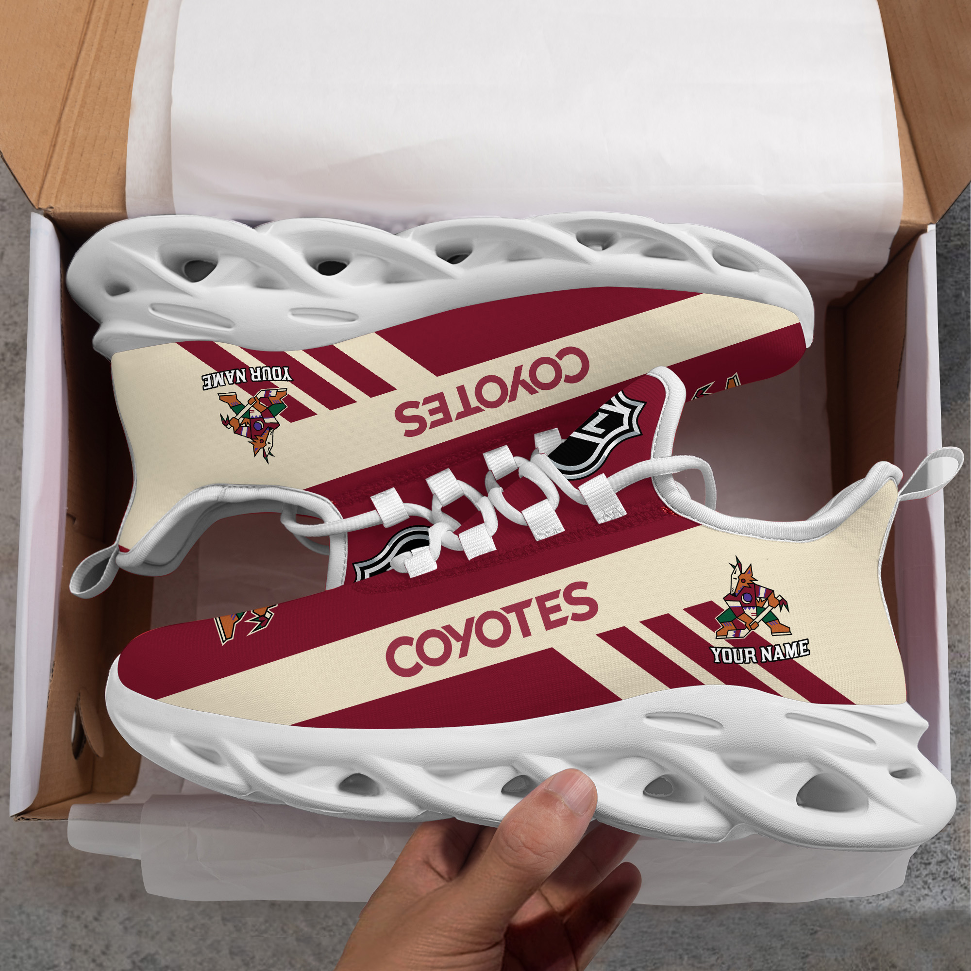 Benutzerdefinierte Name Arizona Coyotes personalisierte Max Schuhe DS004
