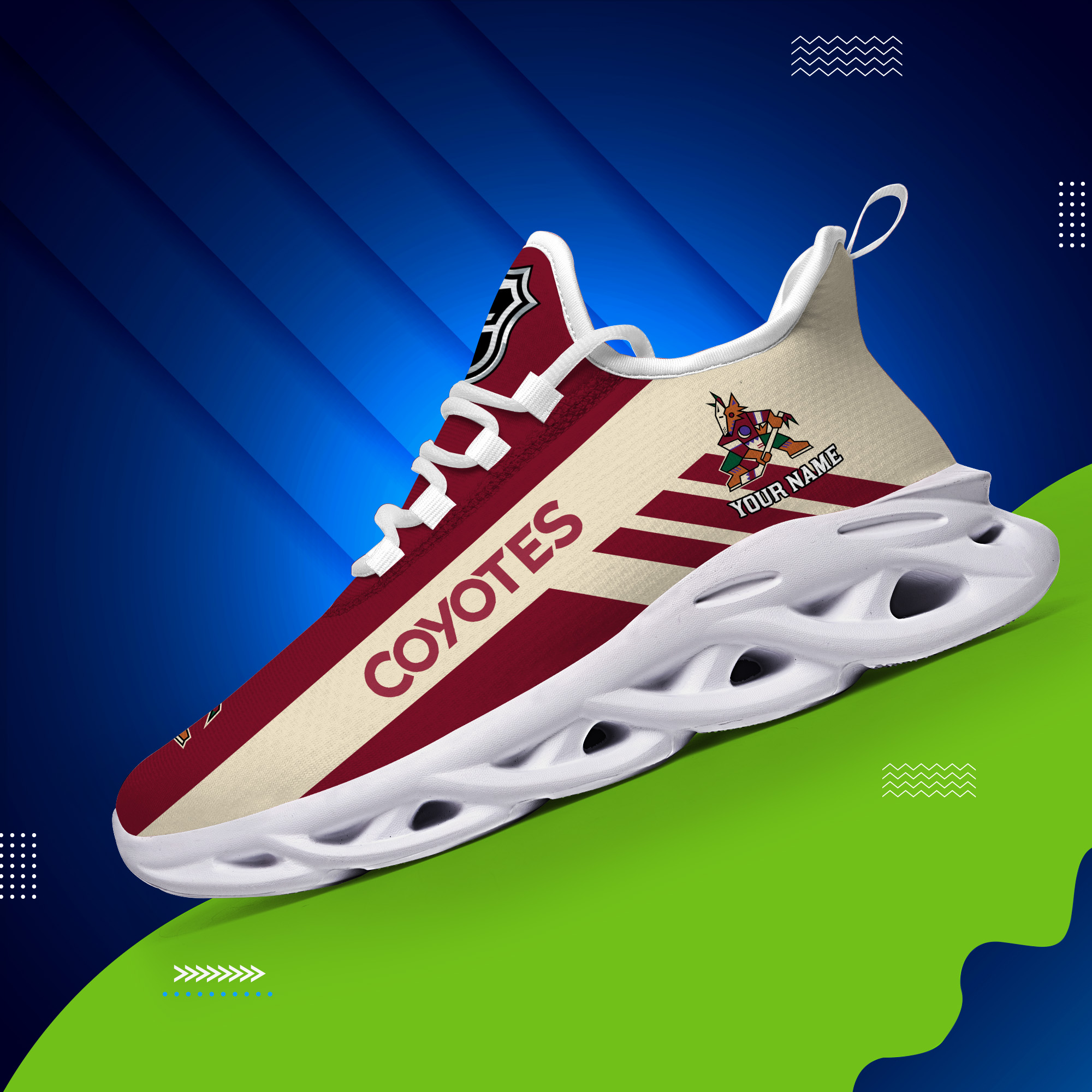 Benutzerdefinierte Name Arizona Coyotes personalisierte Max Schuhe DS004