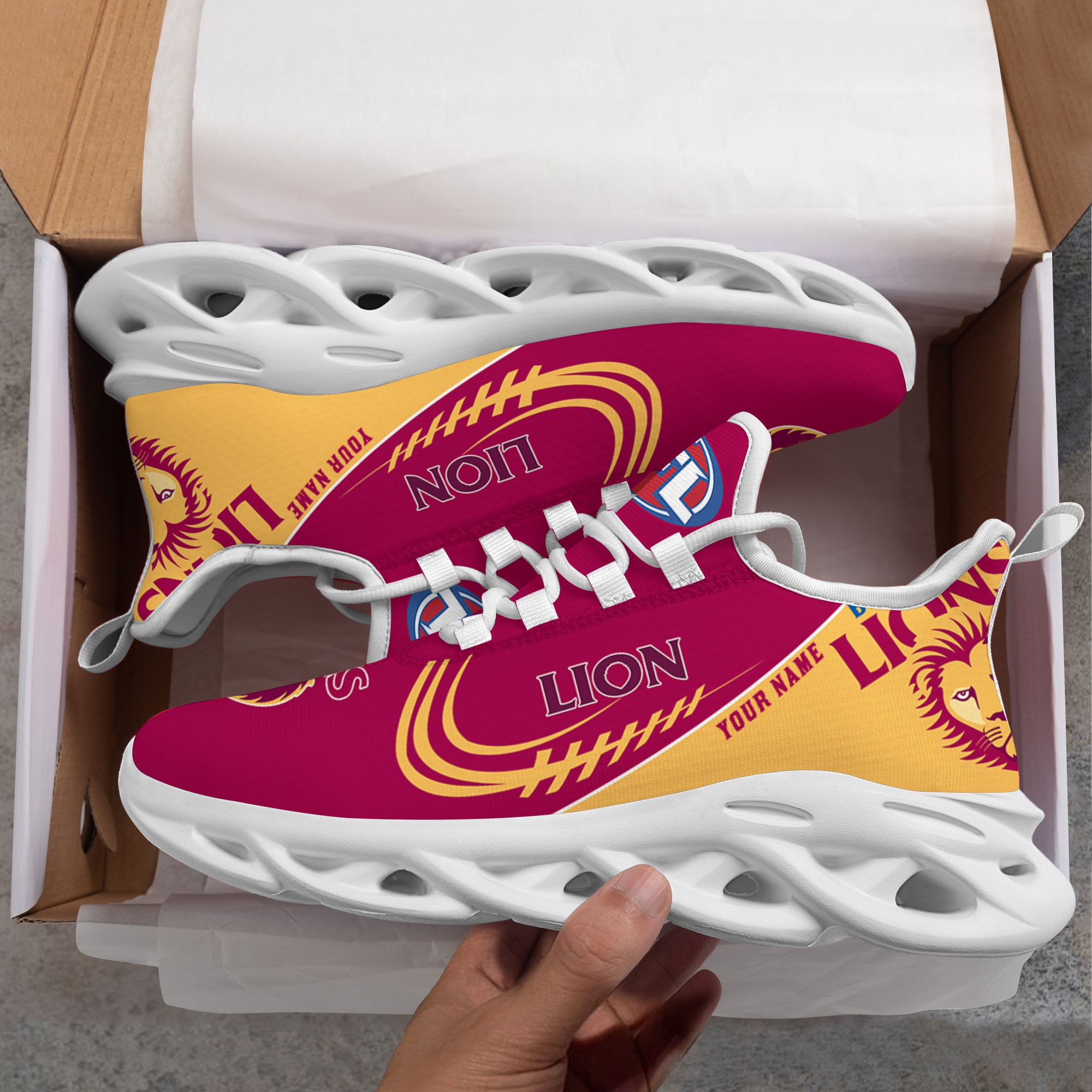 Benutzerdefinierte Name Brisbane Lions personalisierte Max Schuhe DS006