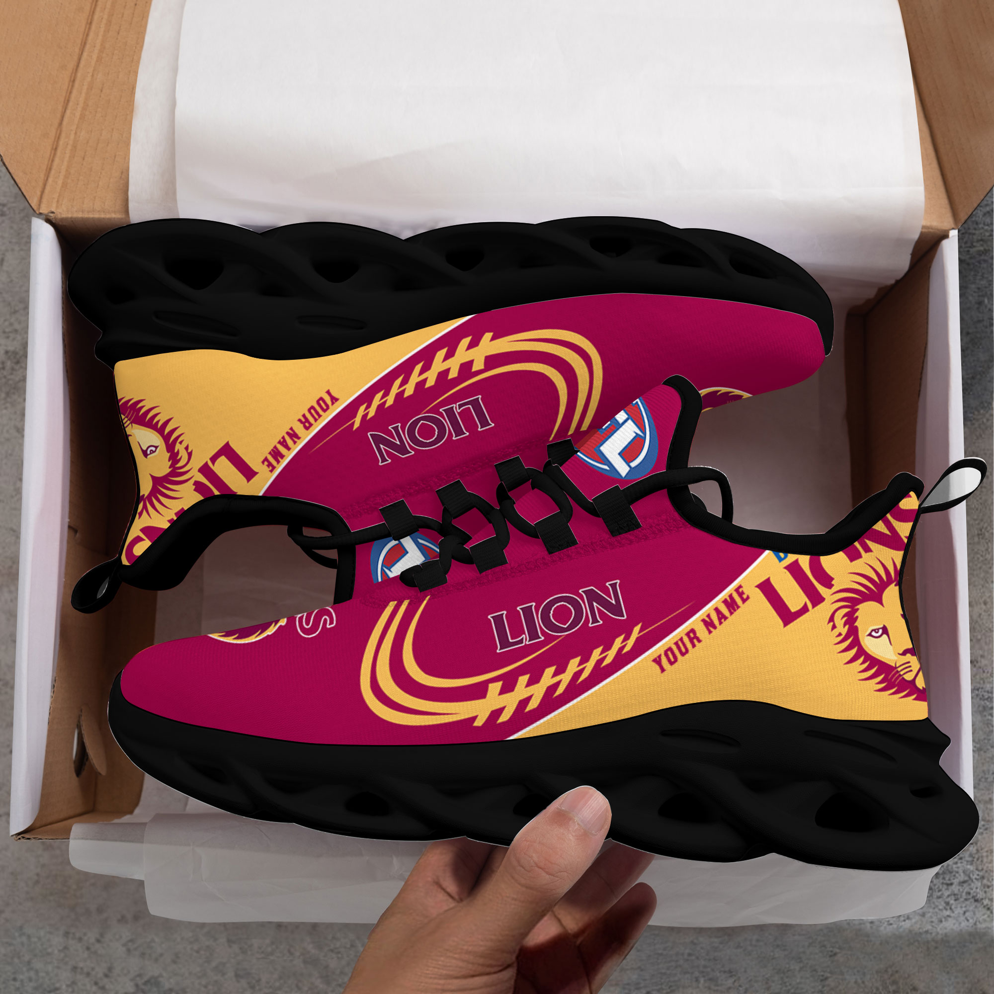 Benutzerdefinierte Name Brisbane Lions personalisierte Max Schuhe DS006