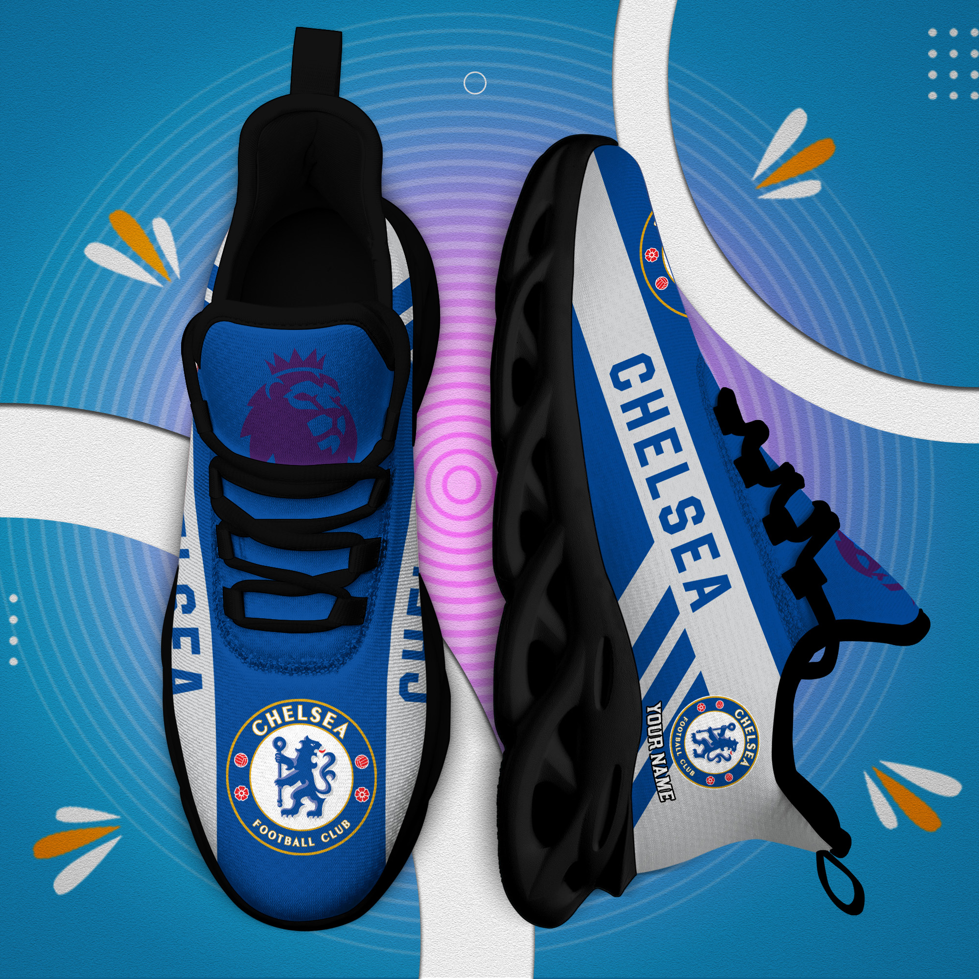Benutzerdefinierte Name Chelsea personalisierte Max Schuhe DS006 EPL