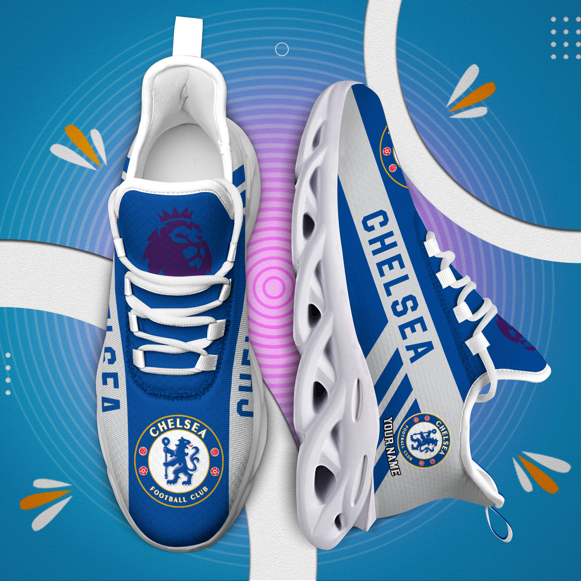 Benutzerdefinierte Name Chelsea personalisierte Max Schuhe DS006 EPL