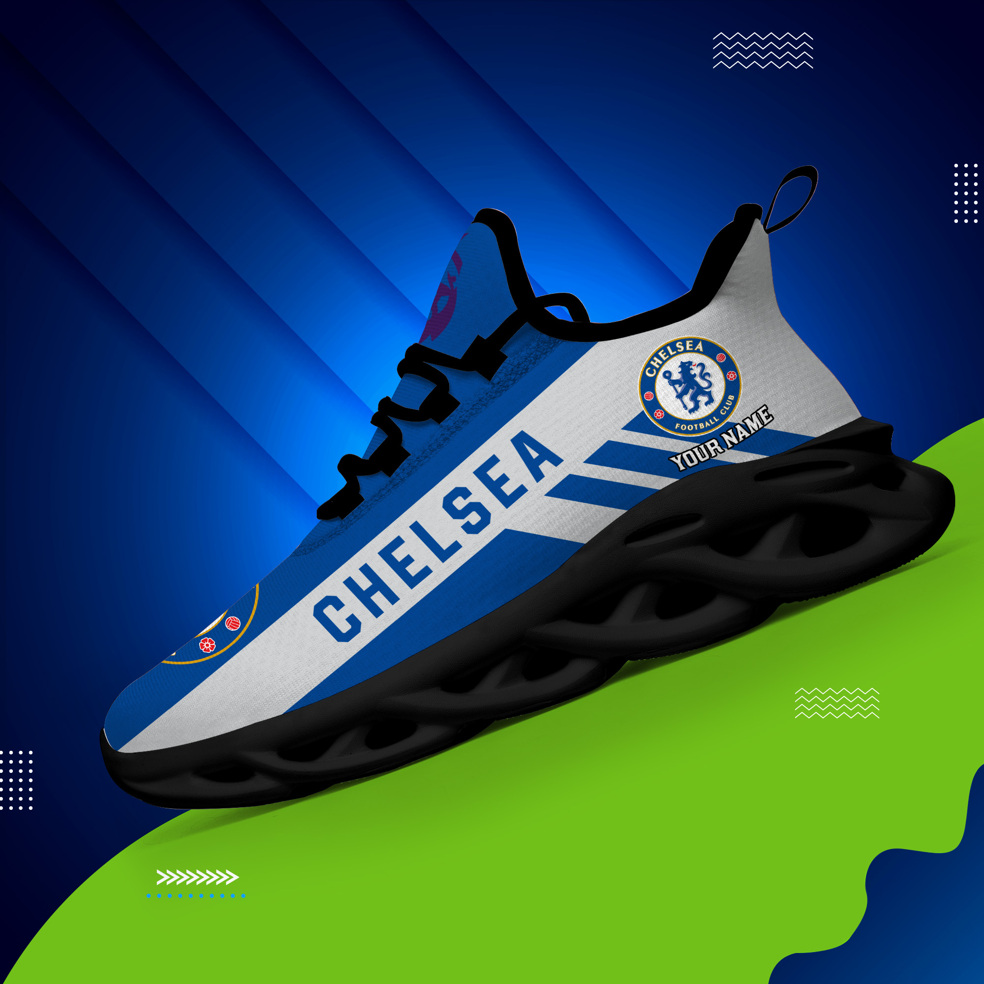Benutzerdefinierte Name Chelsea personalisierte Max Schuhe DS006 EPL