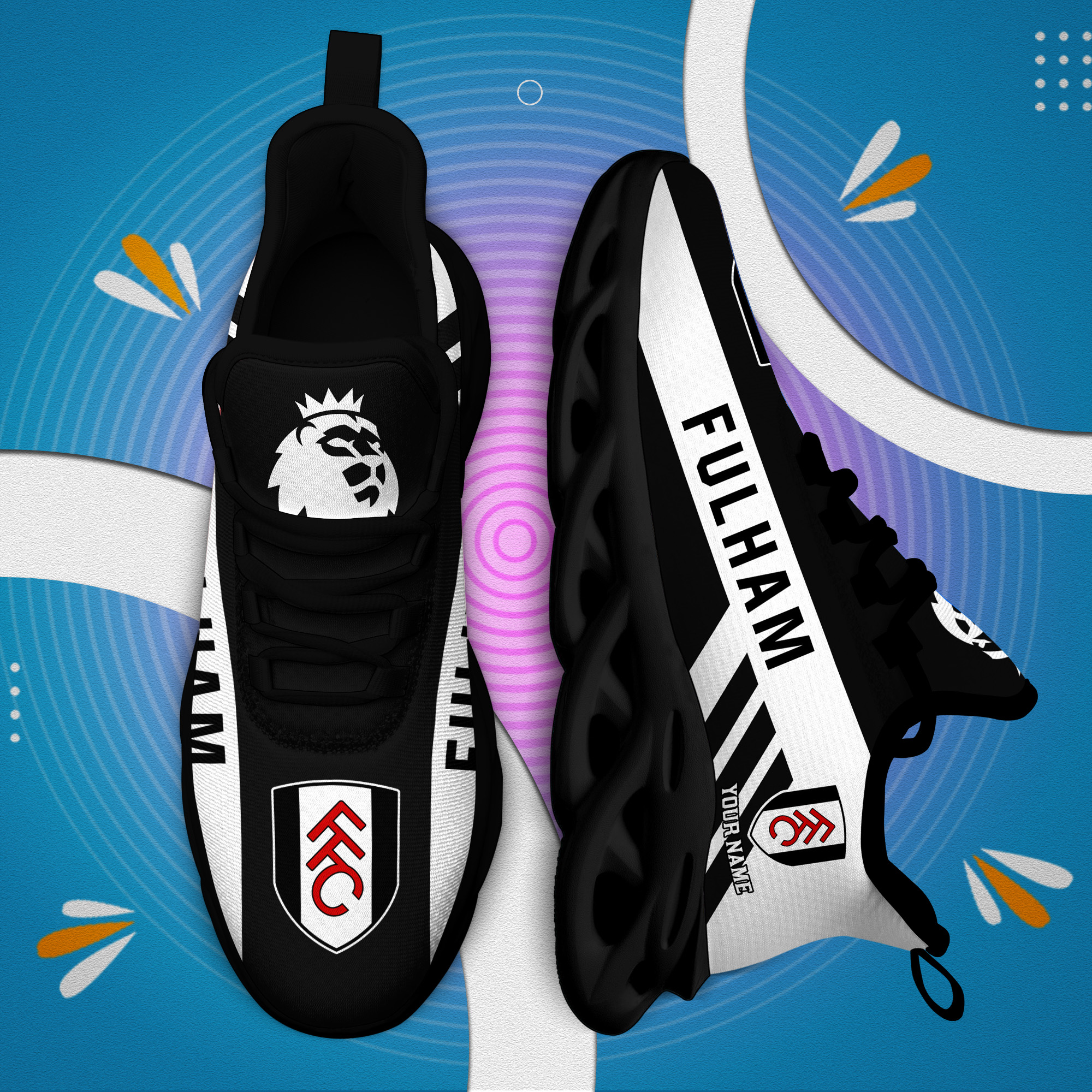 Benutzerdefinierte Name Fulham personalisierte Max Schuhe DS006 EPL