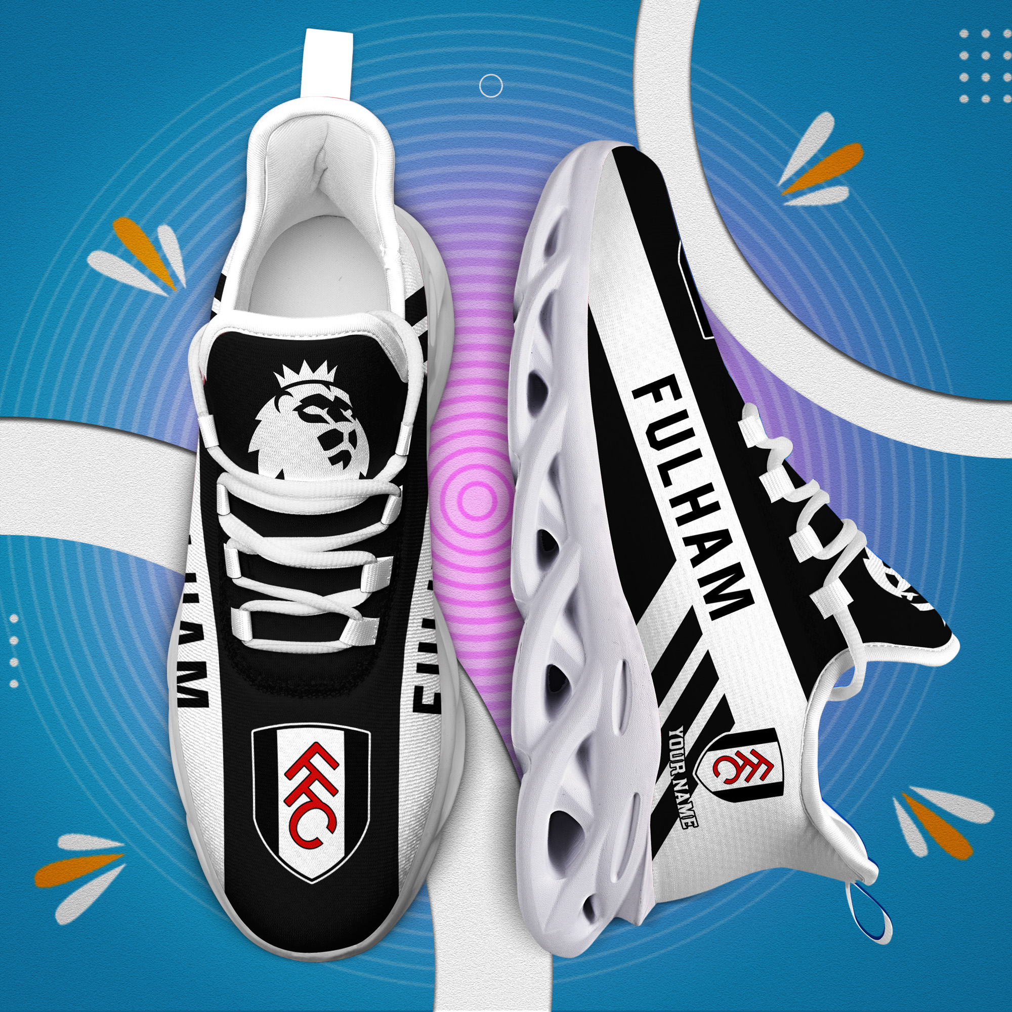 Benutzerdefinierte Name Fulham personalisierte Max Schuhe DS006 EPL