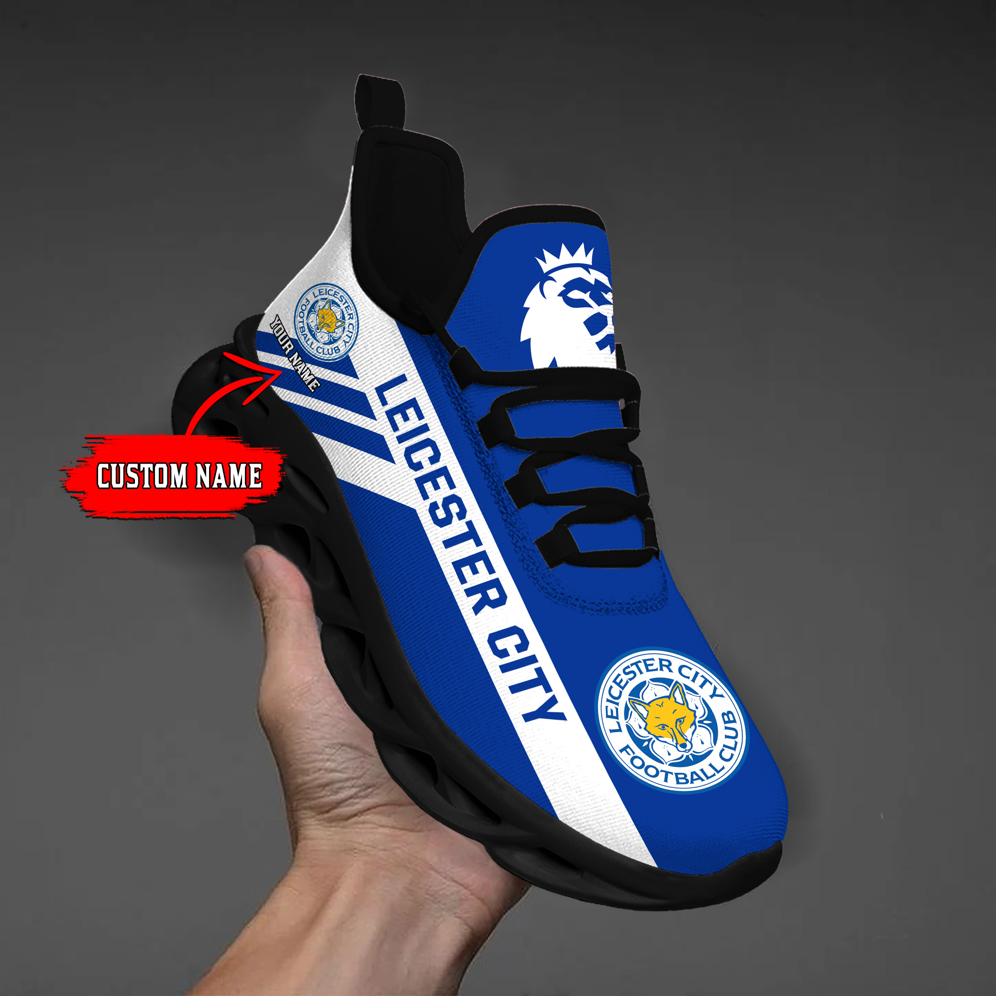 Benutzerdefinierte Name Leicester City personalisierte Max Schuhe DS006 EPL