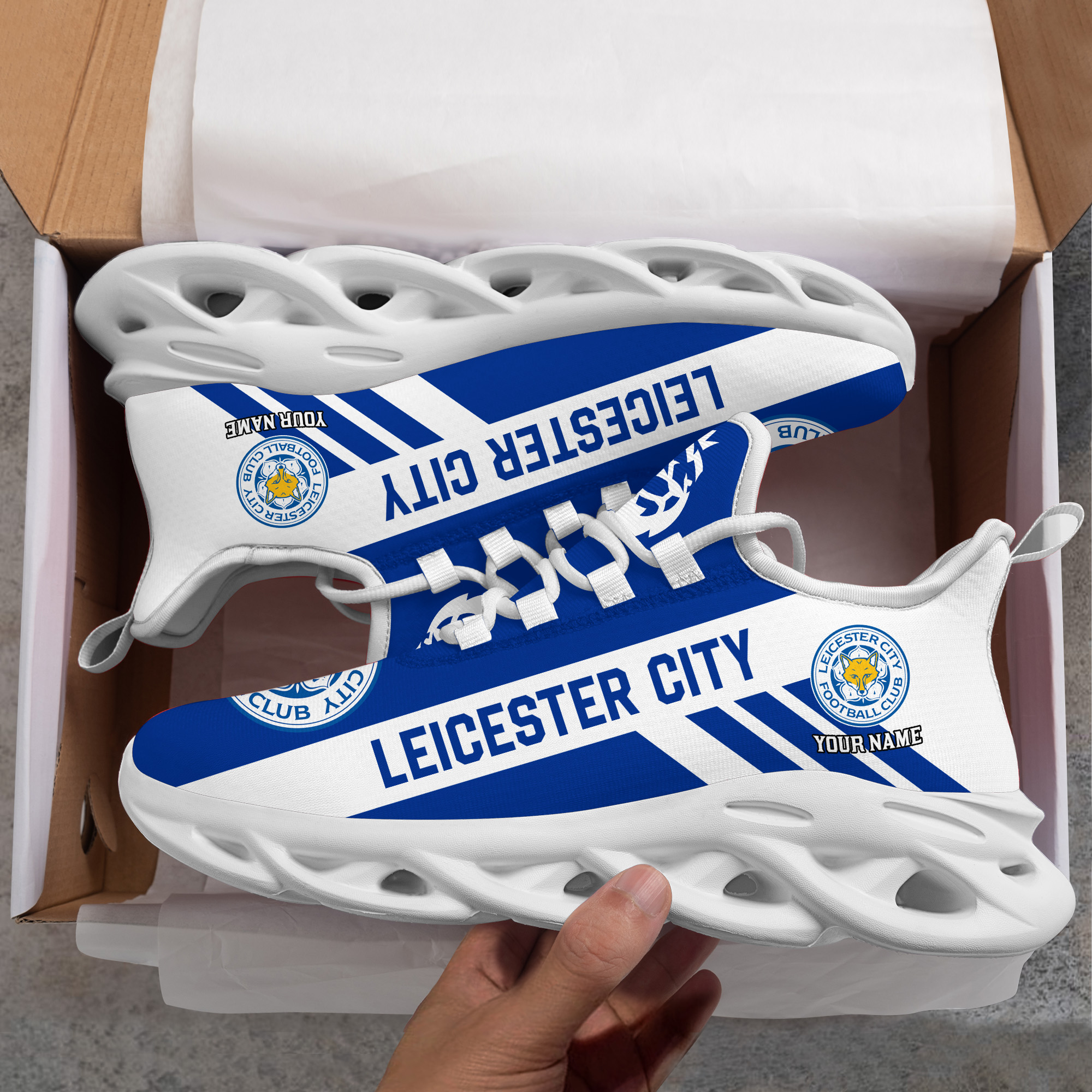 Benutzerdefinierte Name Leicester City personalisierte Max Schuhe DS006 EPL