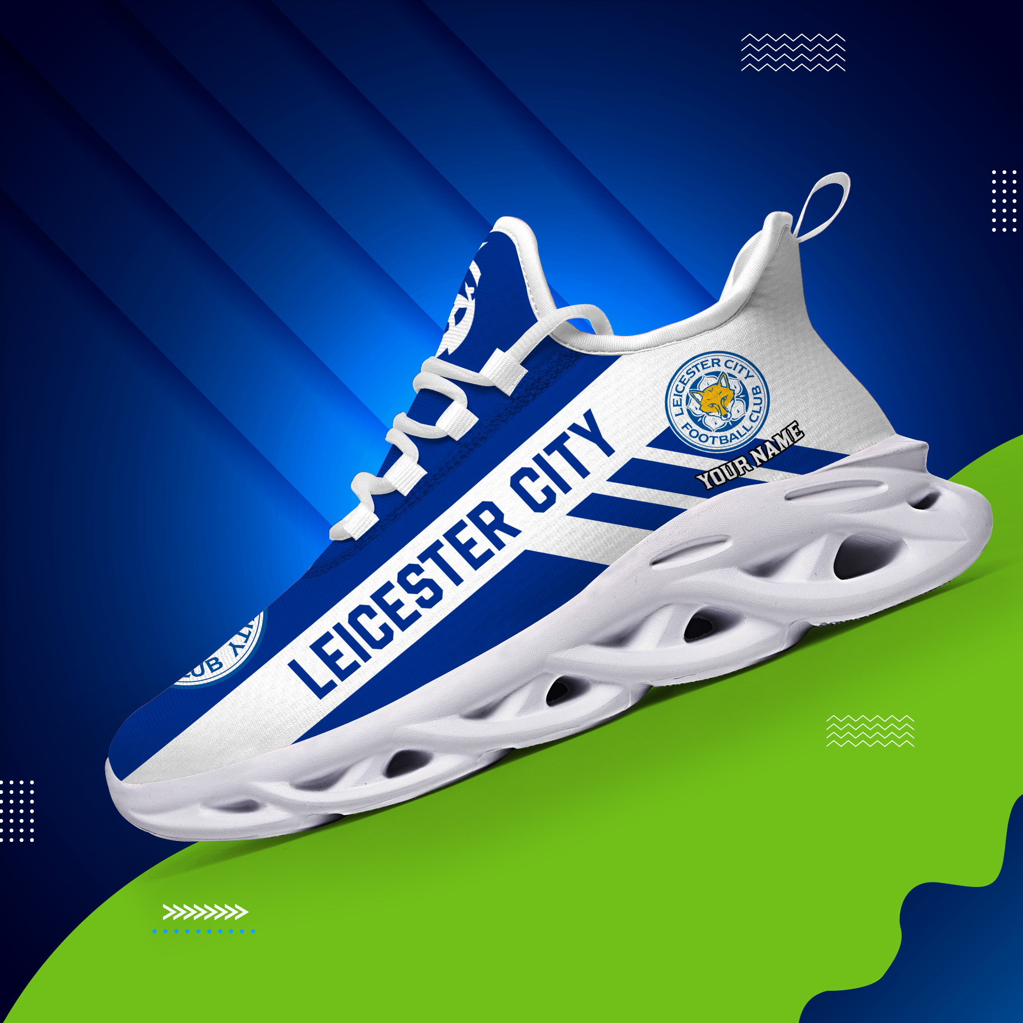 Benutzerdefinierte Name Leicester City personalisierte Max Schuhe DS006 EPL