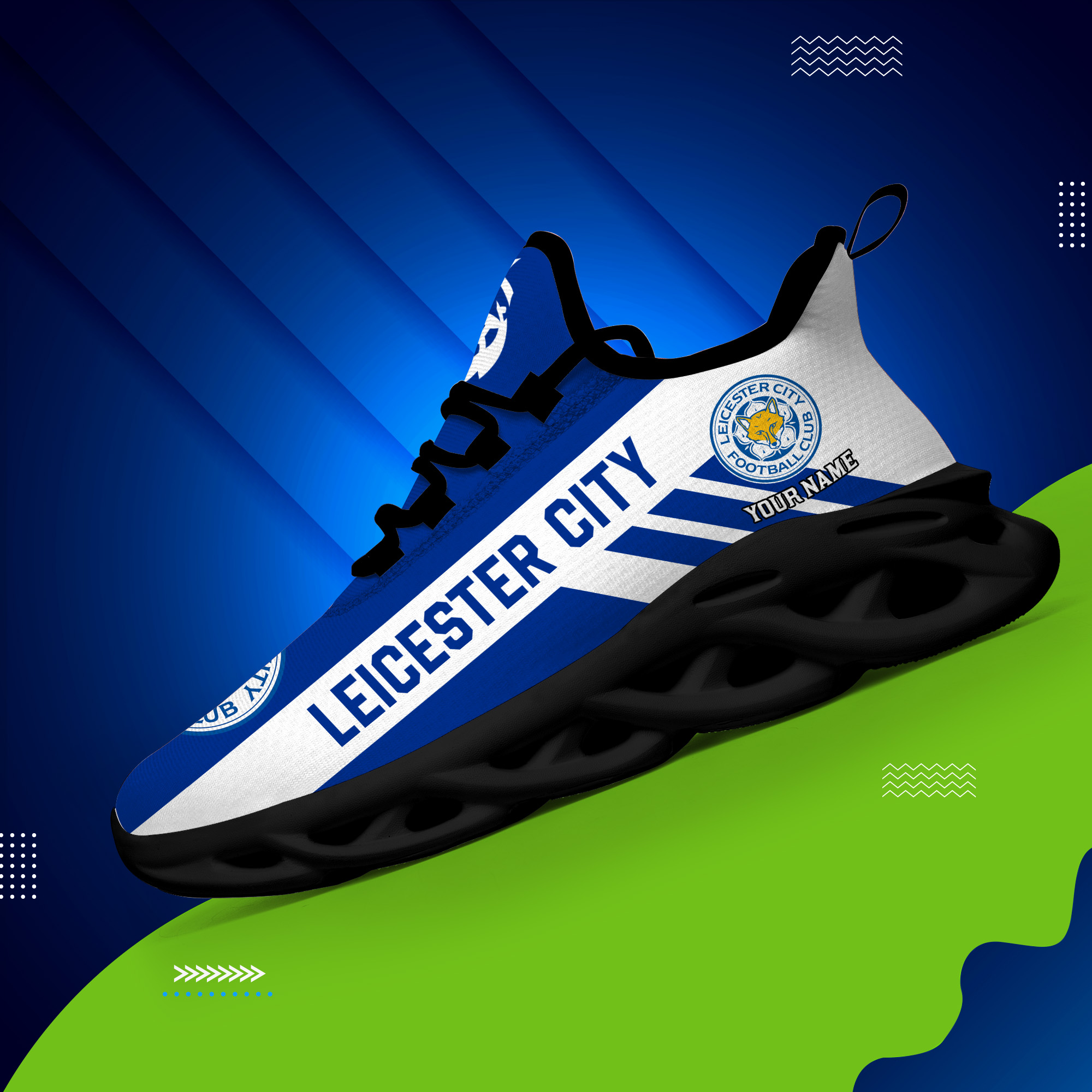 Benutzerdefinierte Name Leicester City personalisierte Max Schuhe DS006 EPL