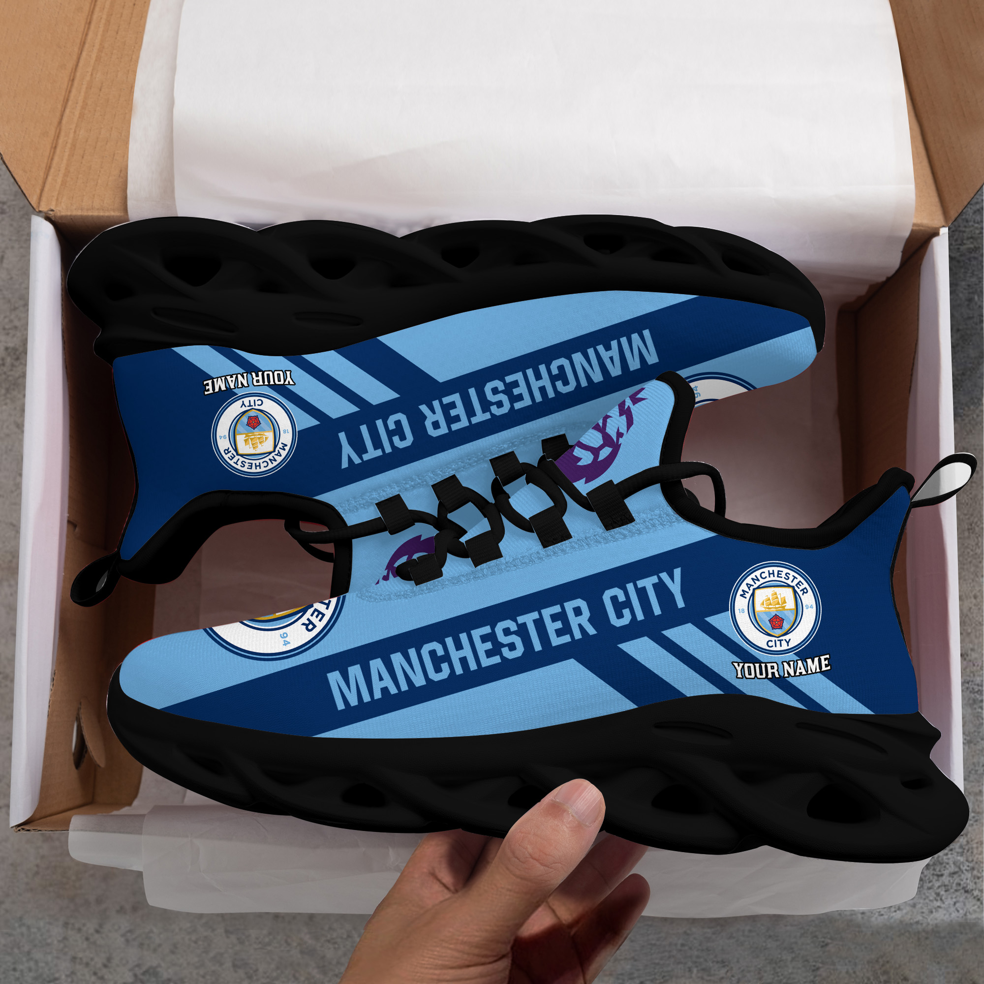 Benutzerdefinierte Name Manchester City personalisierte Max Schuhe DS006 EPL