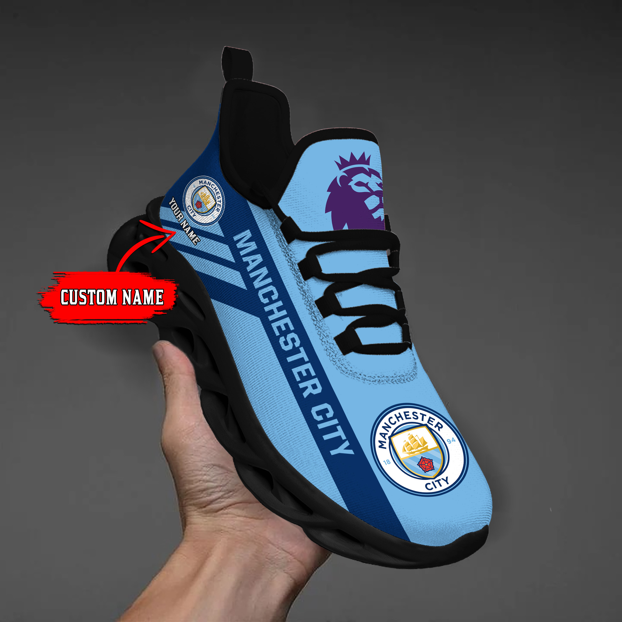 Benutzerdefinierte Name Manchester City personalisierte Max Schuhe DS006 EPL