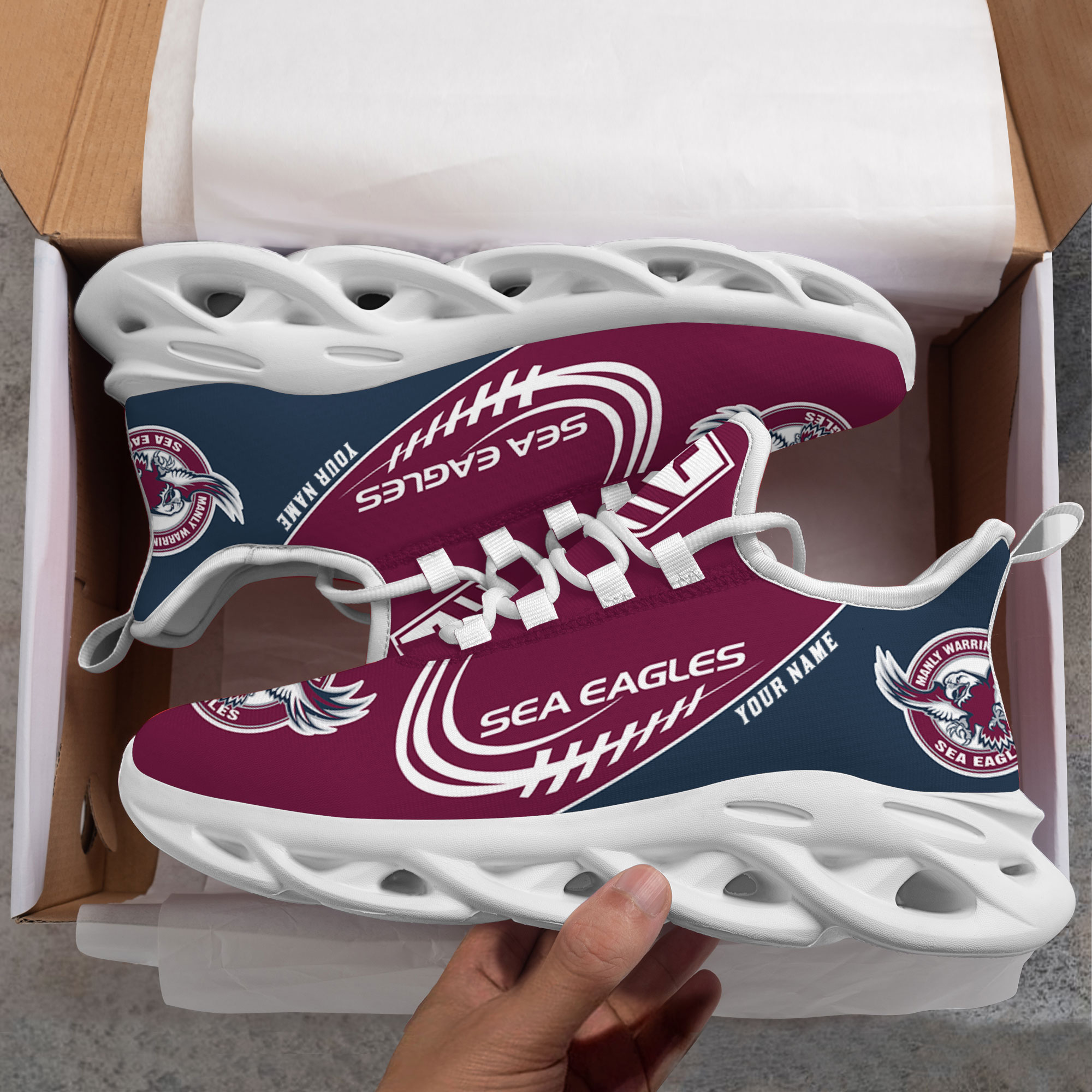 Benutzerdefinierte Name Manly Sea Eagles personalisierte Max Schuhe DS006