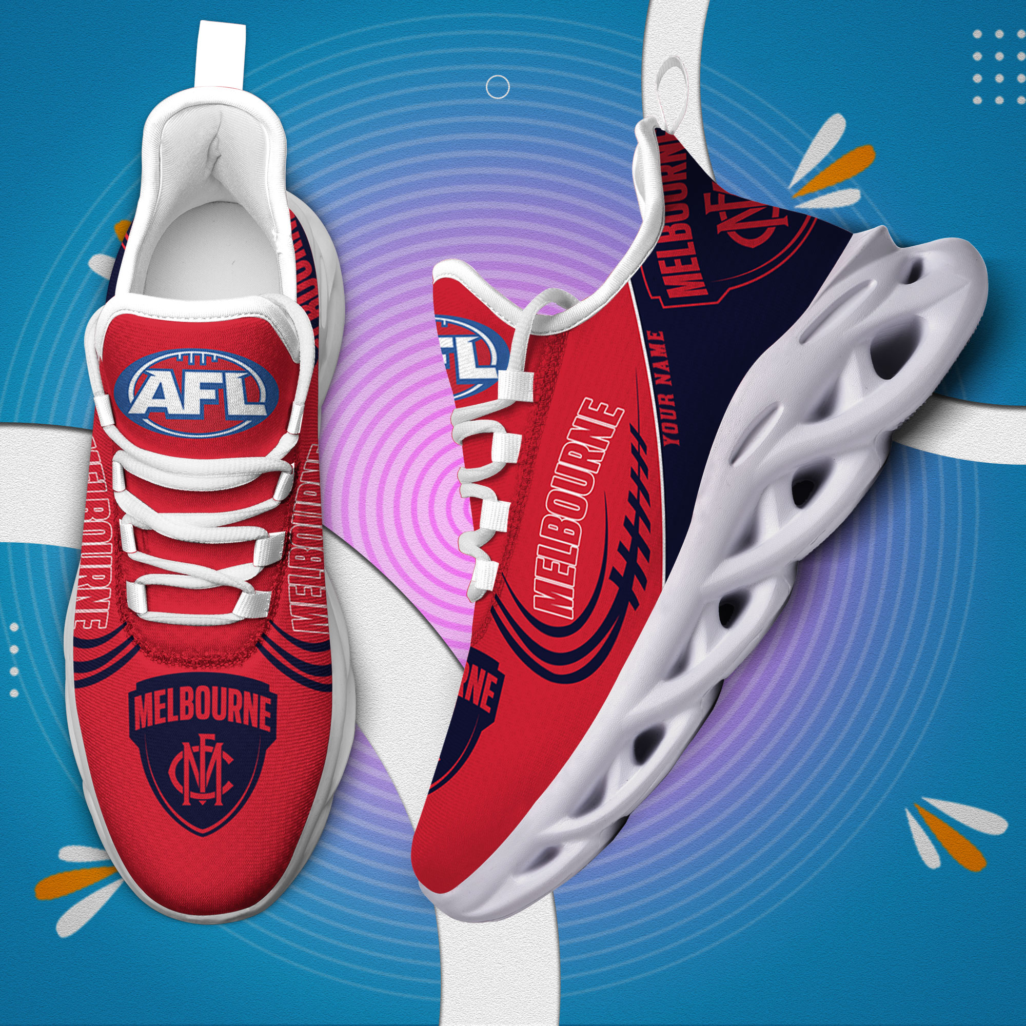 Benutzerdefinierte Name Melbourne Demons personalisierte Max Schuhe DS006