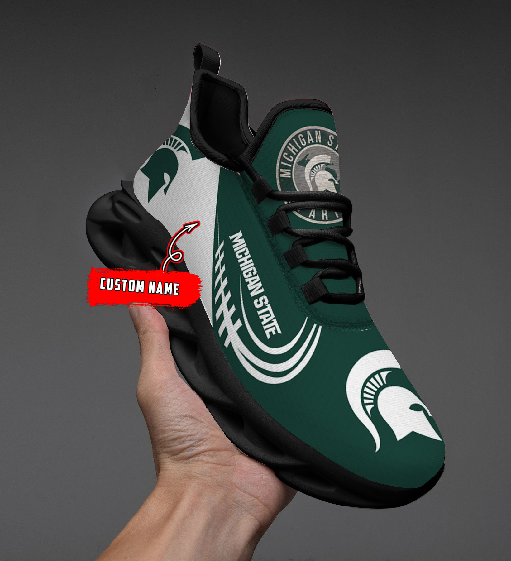 Benutzerdefinierte Name Michigan State Spartans personalisierte Max Schuhe DS006