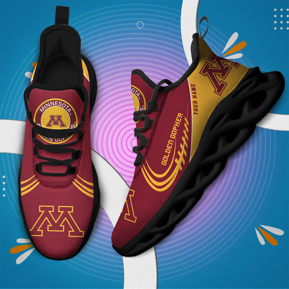 Benutzerdefinierte Name Minnesota Golden Gophers personalisierte Max Schuhe DS006