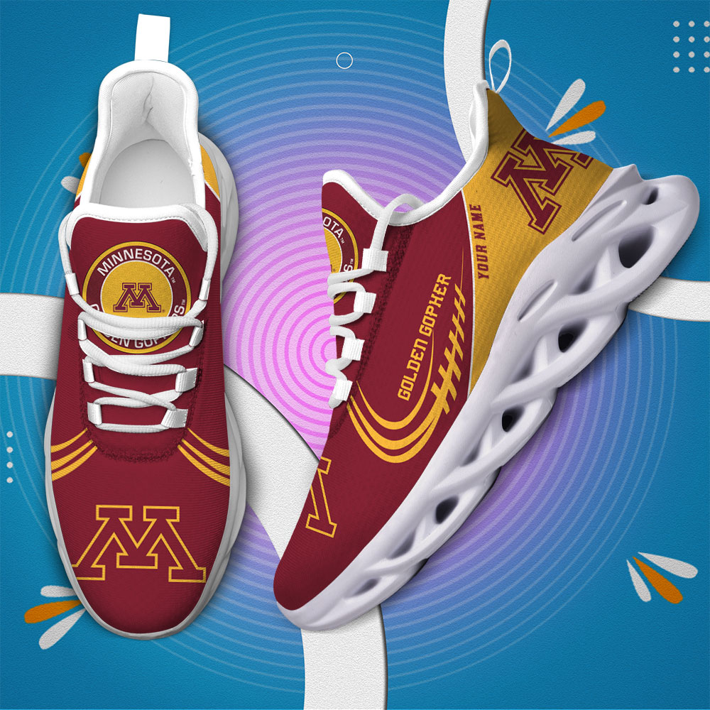 Benutzerdefinierte Name Minnesota Golden Gophers personalisierte Max Schuhe DS006
