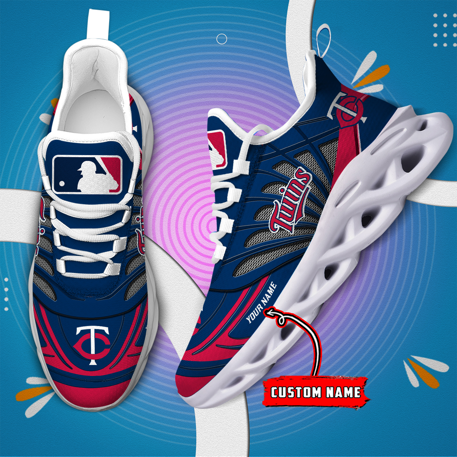 Benutzerdefinierte Name Minnesota Twins personalisierte Max Schuhe DS005