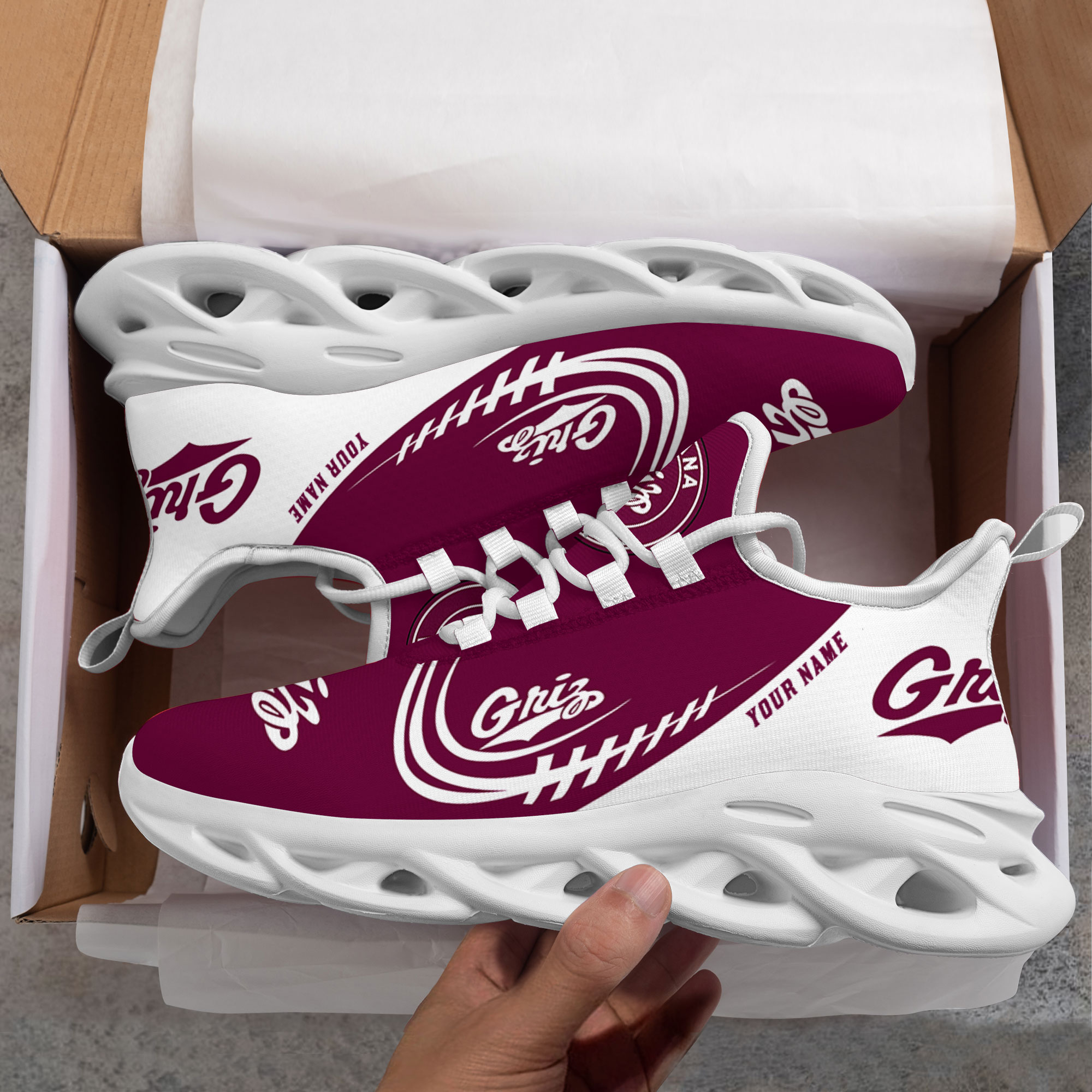 Benutzerdefinierte Name Montana Grizzlies personalisierte Max Schuhe DS006