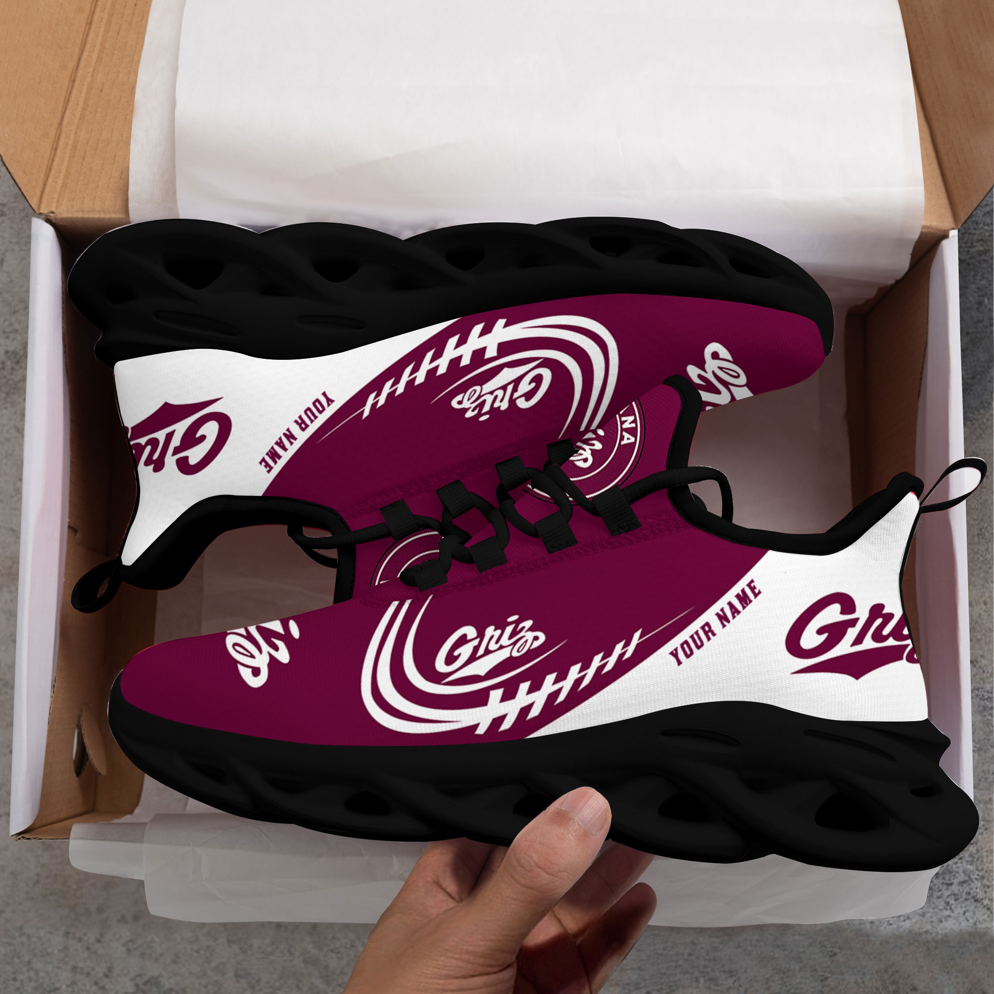 Benutzerdefinierte Name Montana Grizzlies personalisierte Max Schuhe DS006