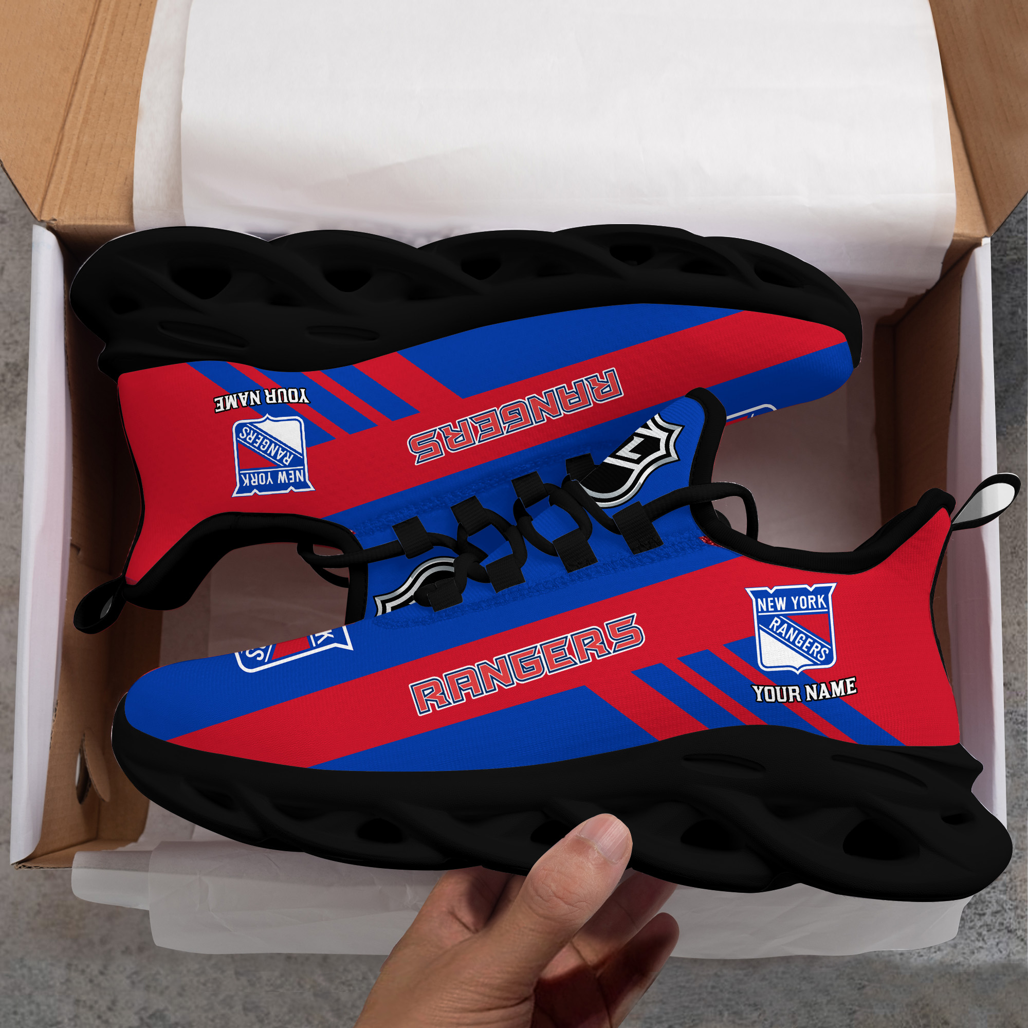 Benutzerdefinierte Name New York Rangers personalisierte Max Schuhe DS004
