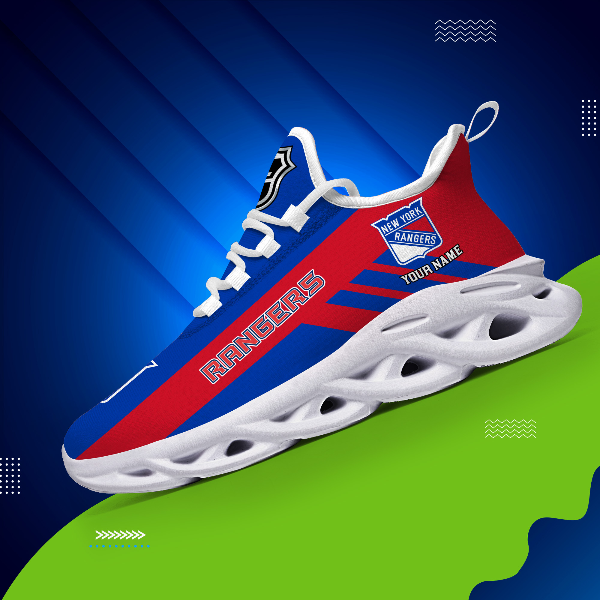 Benutzerdefinierte Name New York Rangers personalisierte Max Schuhe DS004
