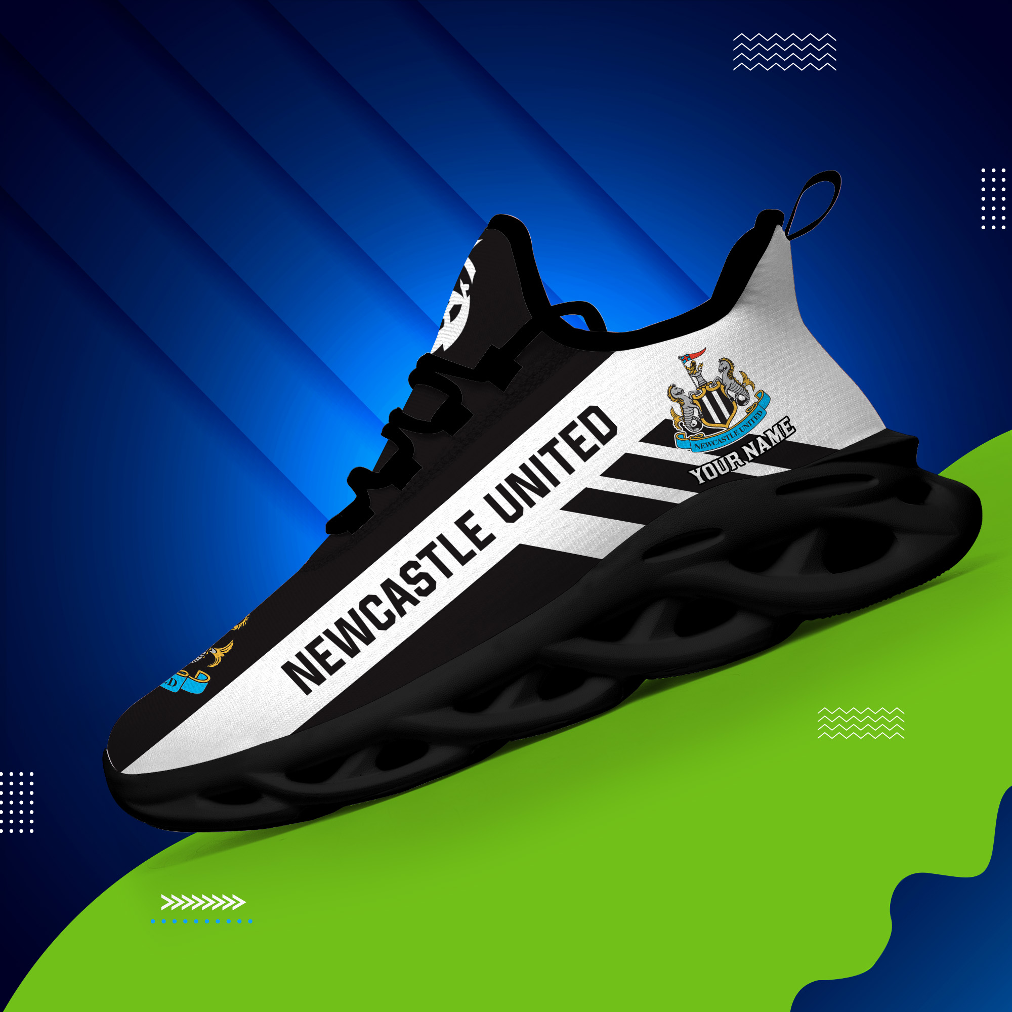 Benutzerdefinierte Name Newcastle United personalisierte Max Schuhe DS006 EPL