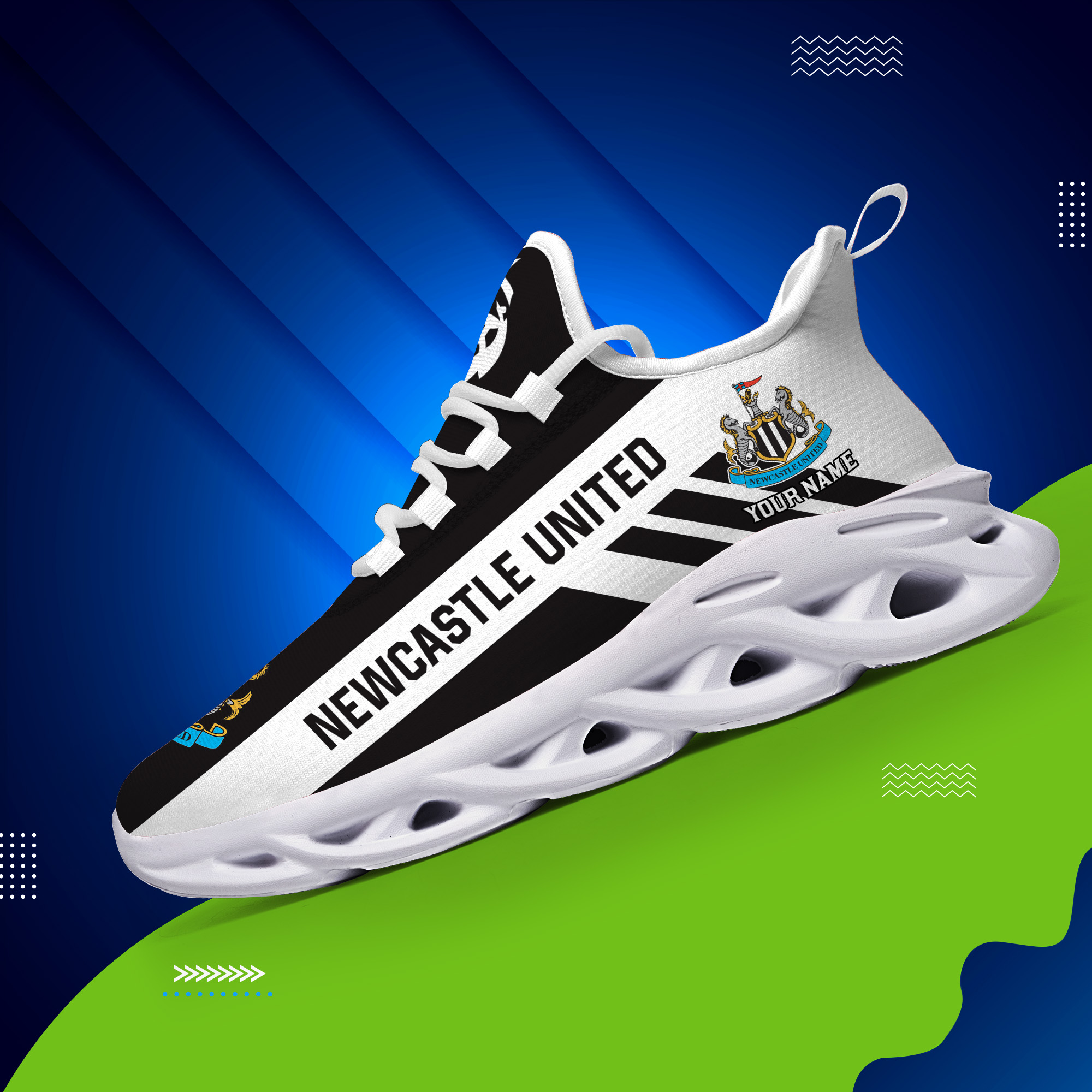 Benutzerdefinierte Name Newcastle United personalisierte Max Schuhe DS006 EPL