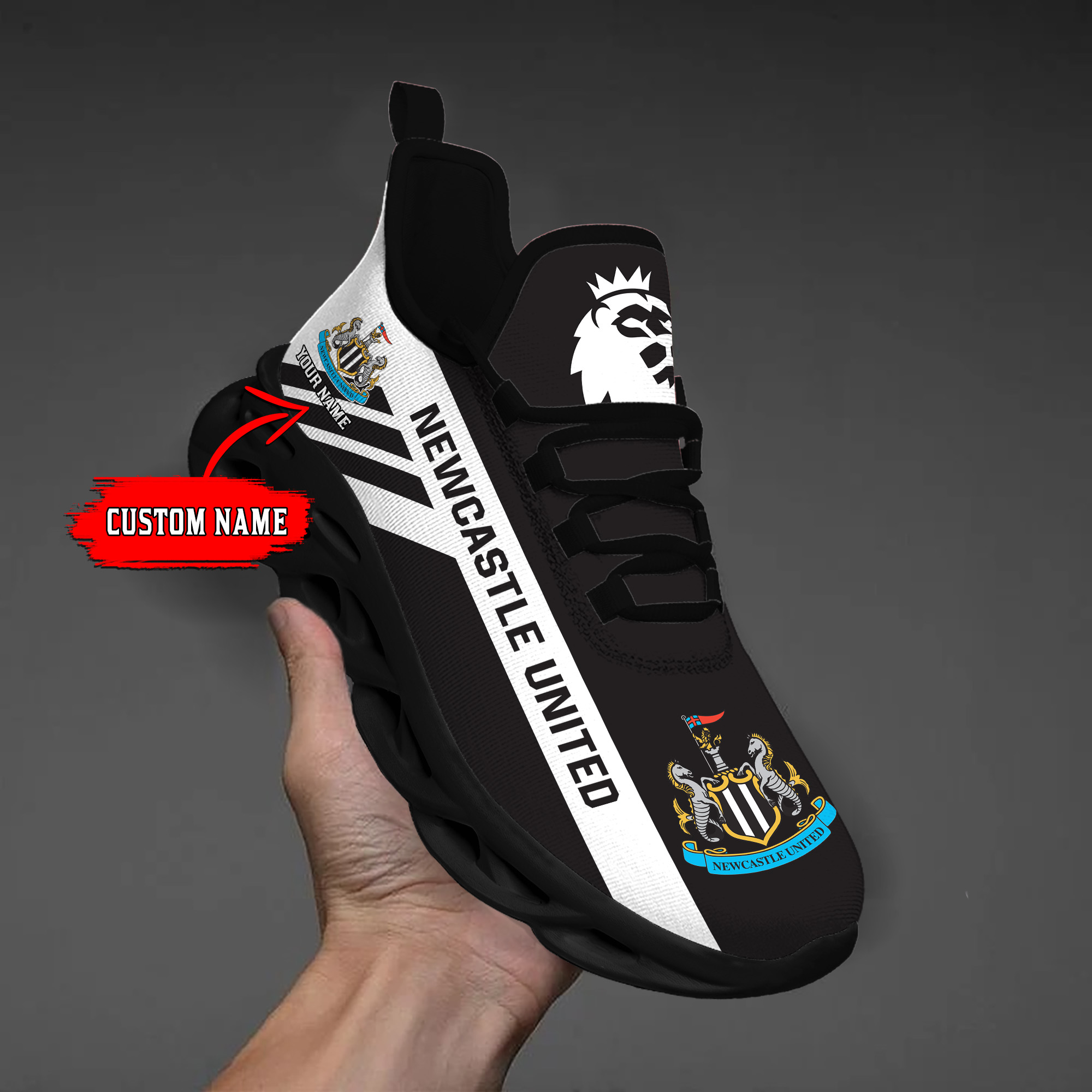Benutzerdefinierte Name Newcastle United personalisierte Max Schuhe DS006 EPL