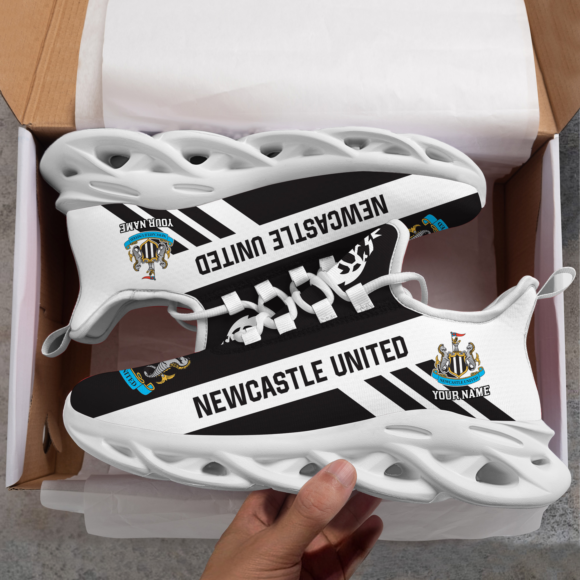 Benutzerdefinierte Name Newcastle United personalisierte Max Schuhe DS006 EPL