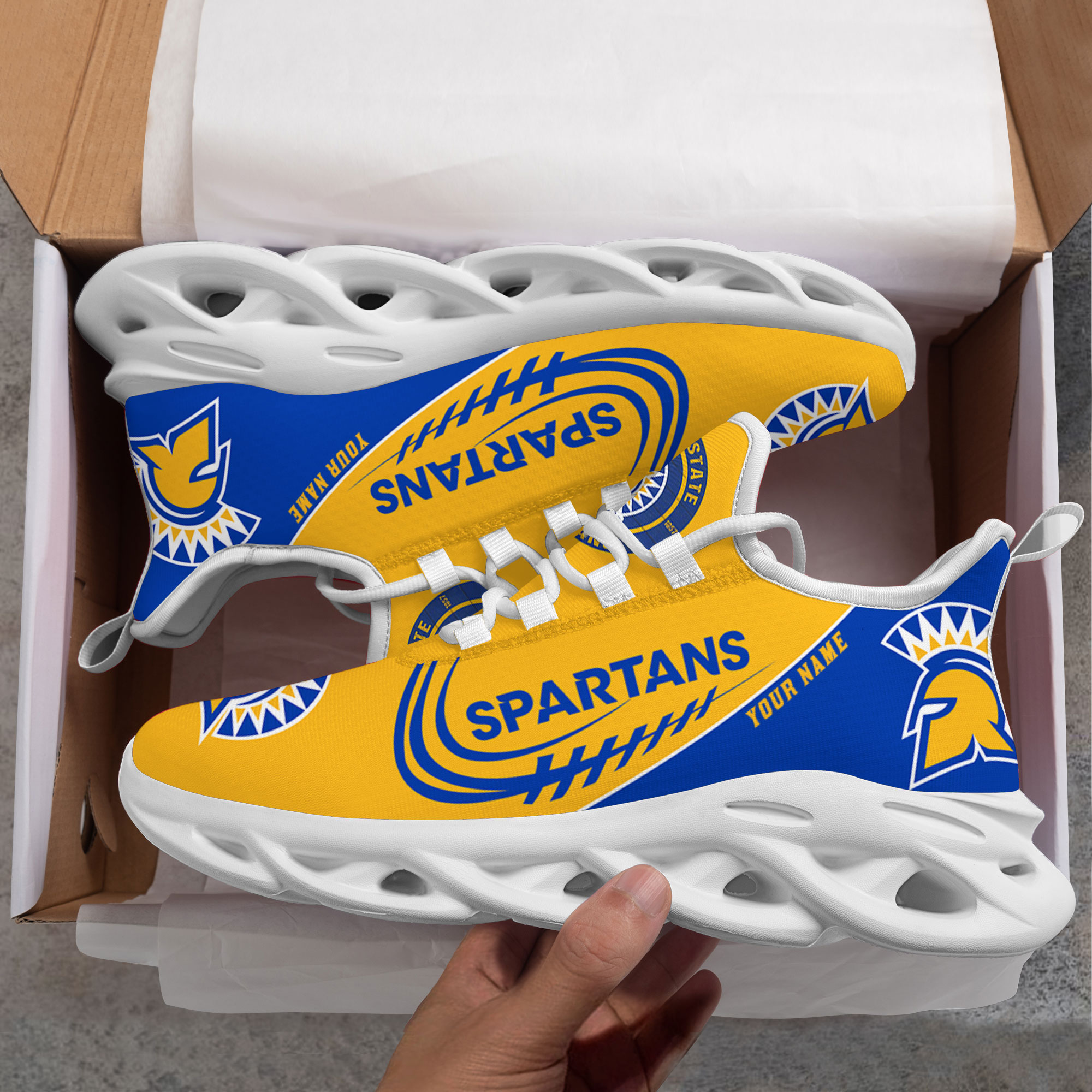 Benutzerdefinierte Name San Jose State Spartans personalisierte Max Schuhe DS006