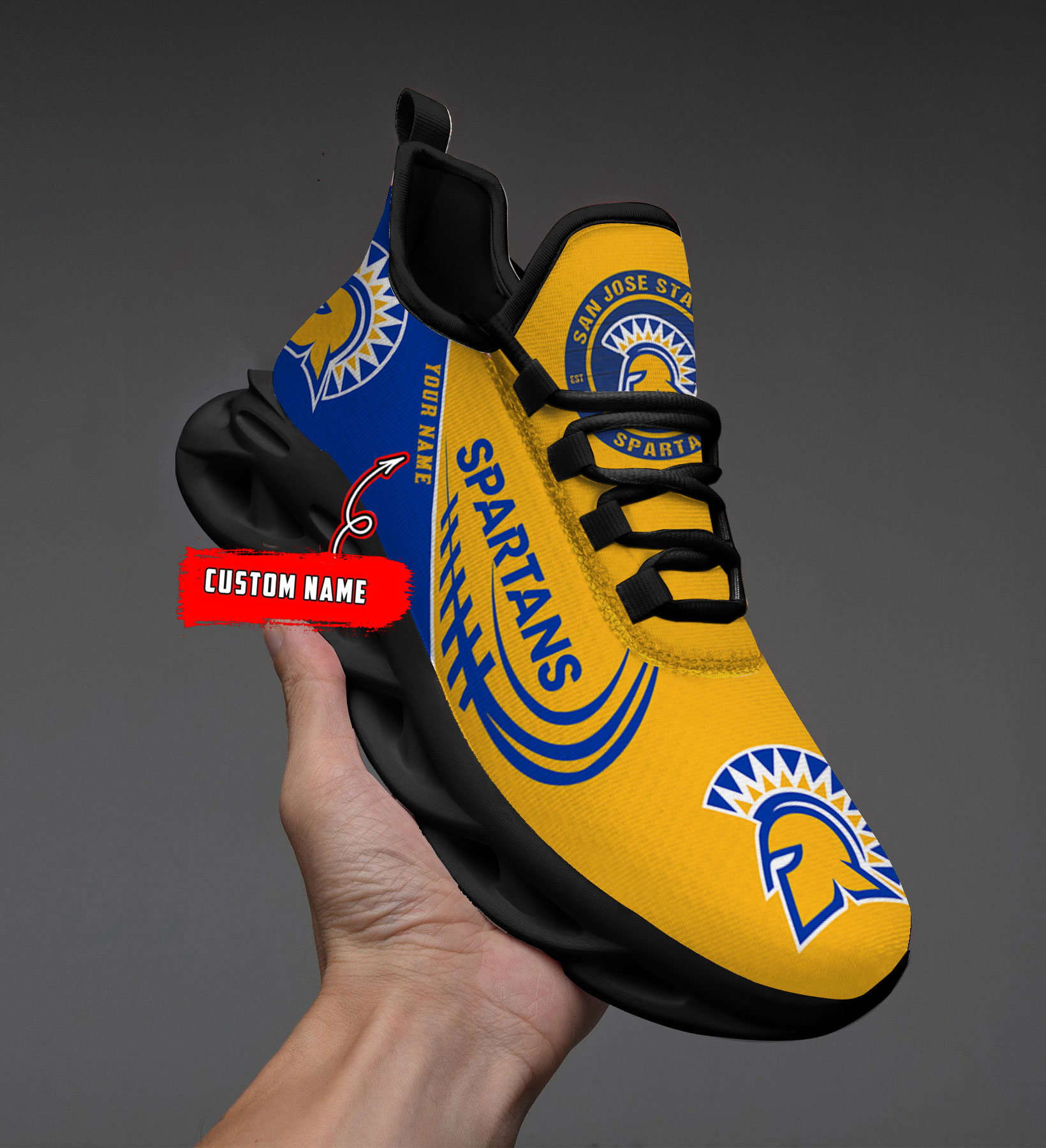 Benutzerdefinierte Name San Jose State Spartans personalisierte Max Schuhe DS006