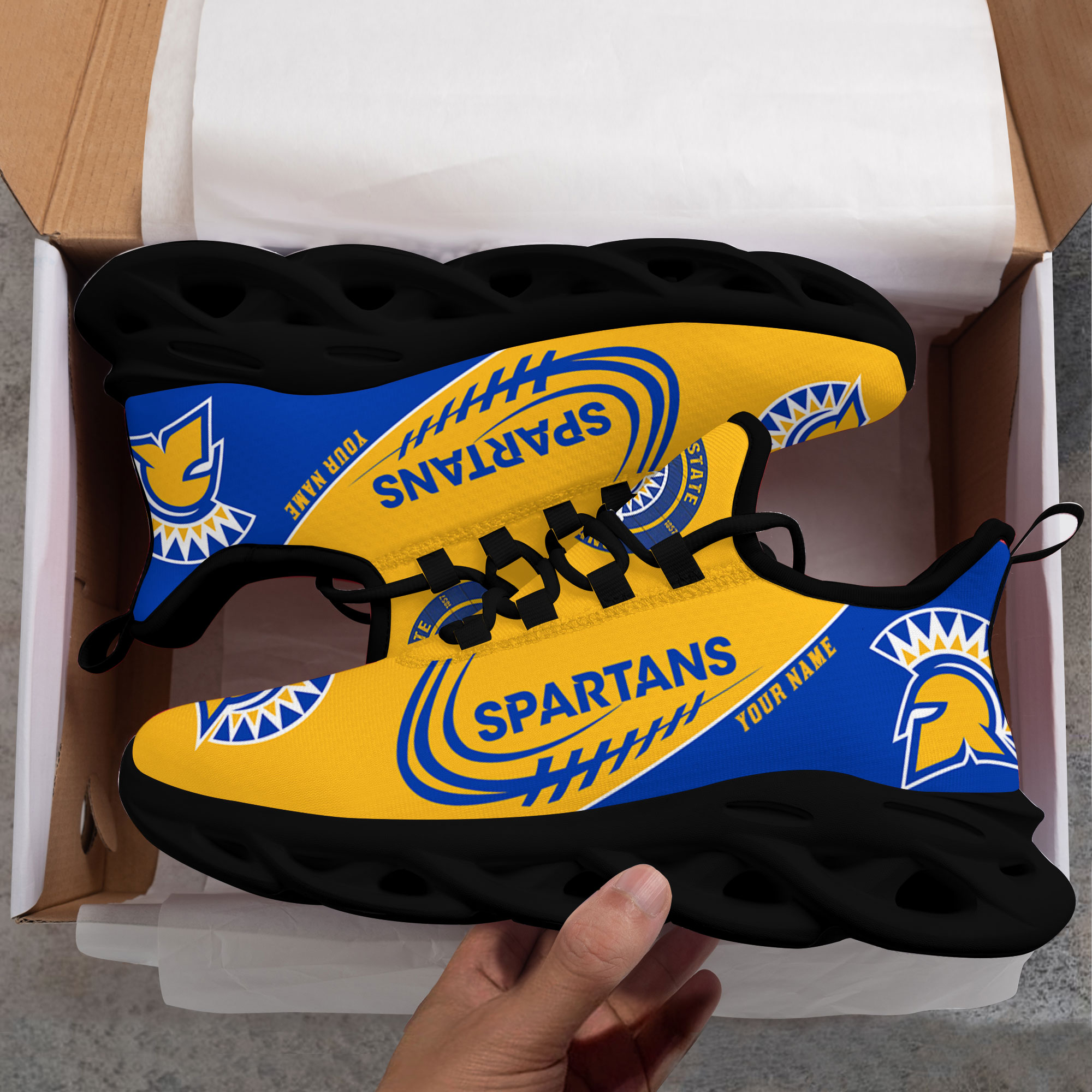 Benutzerdefinierte Name San Jose State Spartans personalisierte Max Schuhe DS006