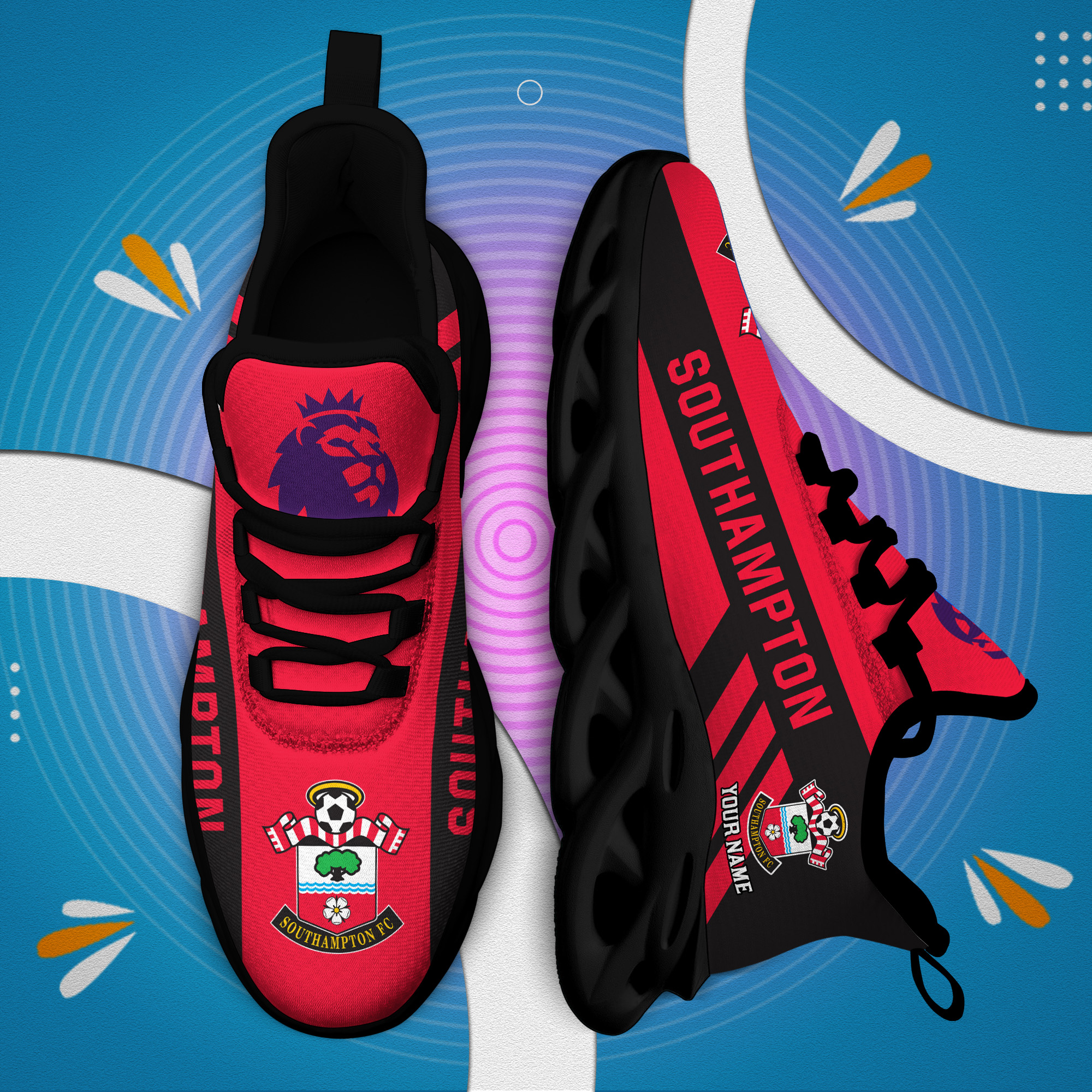 Benutzerdefinierte Name Southampton personalisierte Max Schuhe DS006 EPL