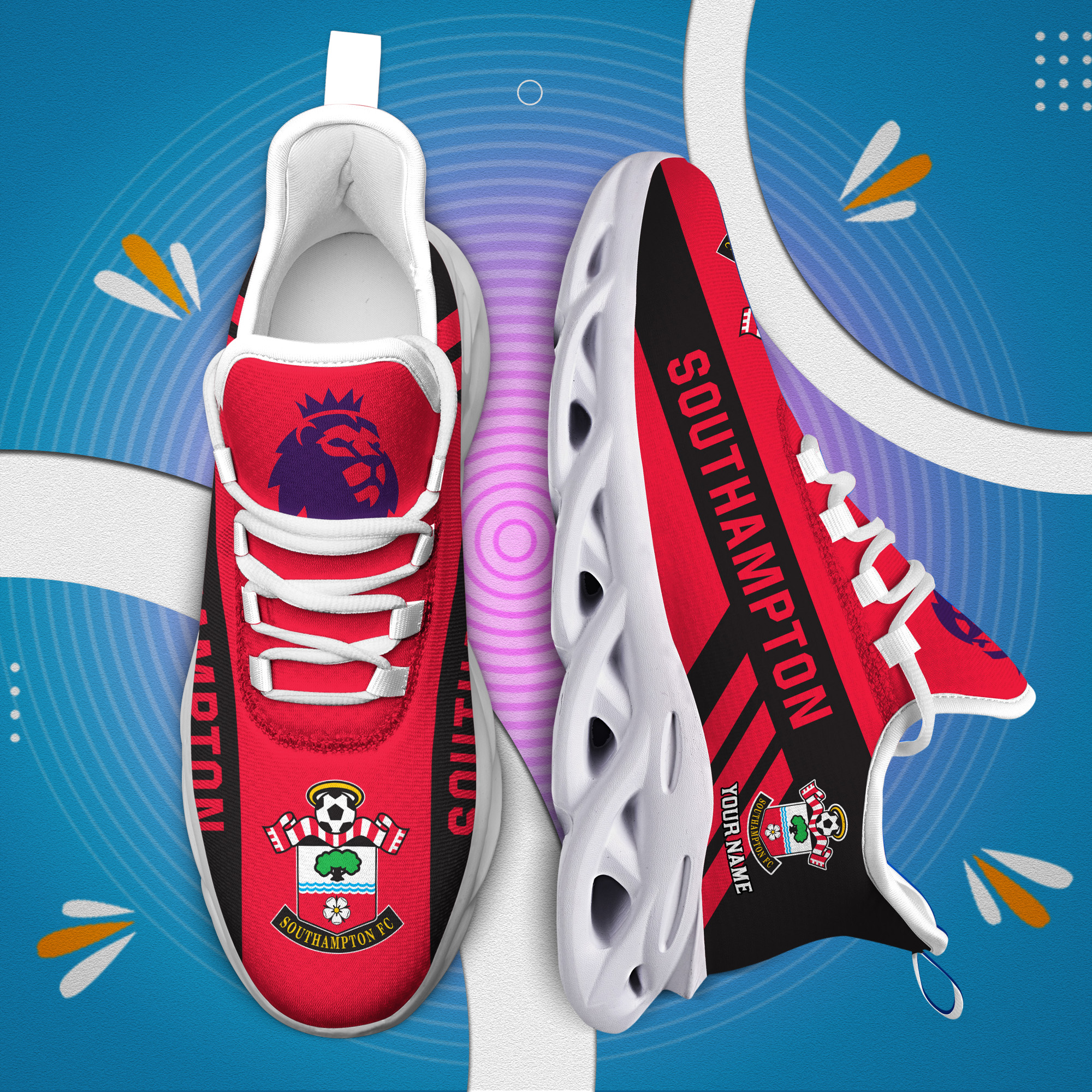 Benutzerdefinierte Name Southampton personalisierte Max Schuhe DS006 EPL