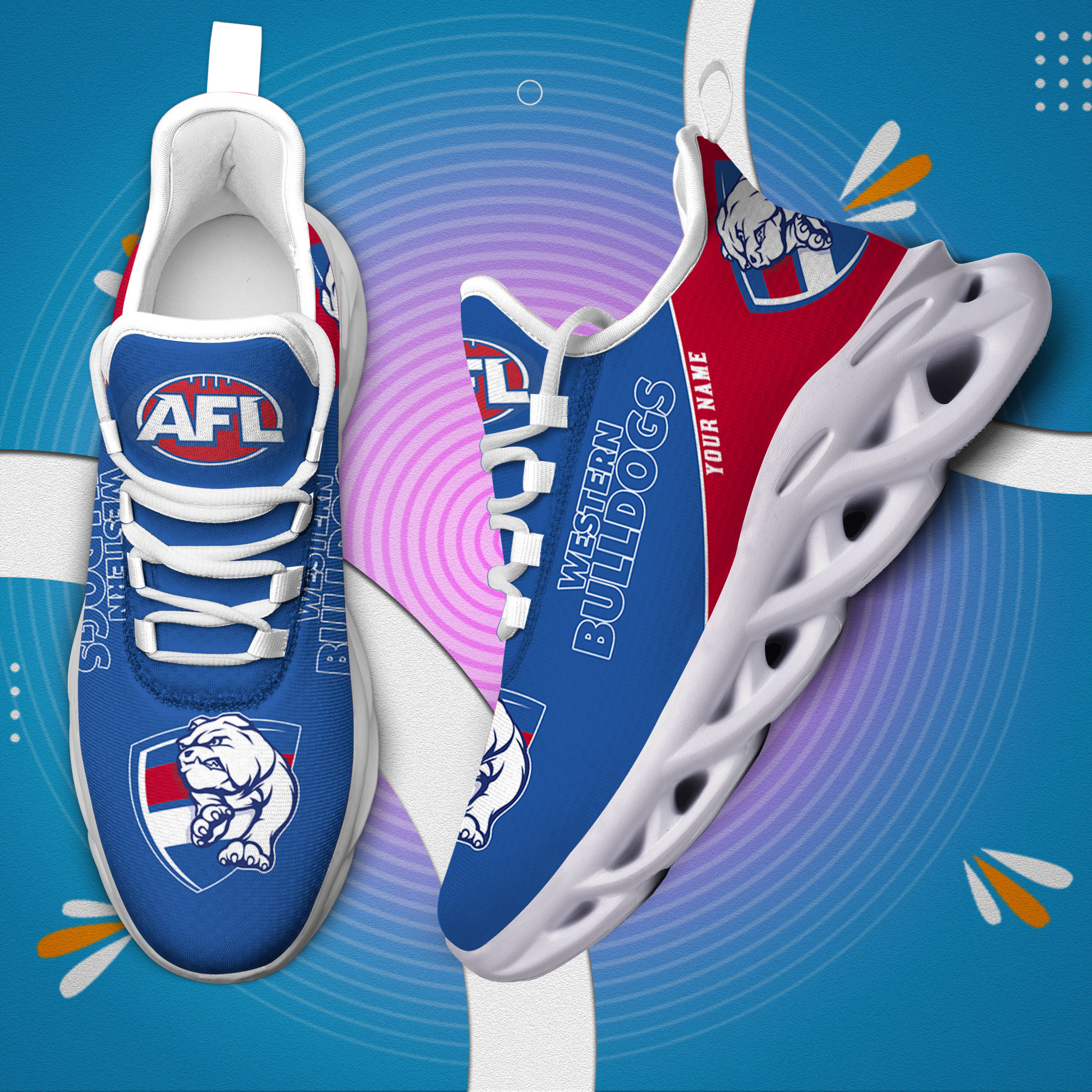 Benutzerdefinierte Name Western Bulldogs personalisierte Max Schuhe DS006