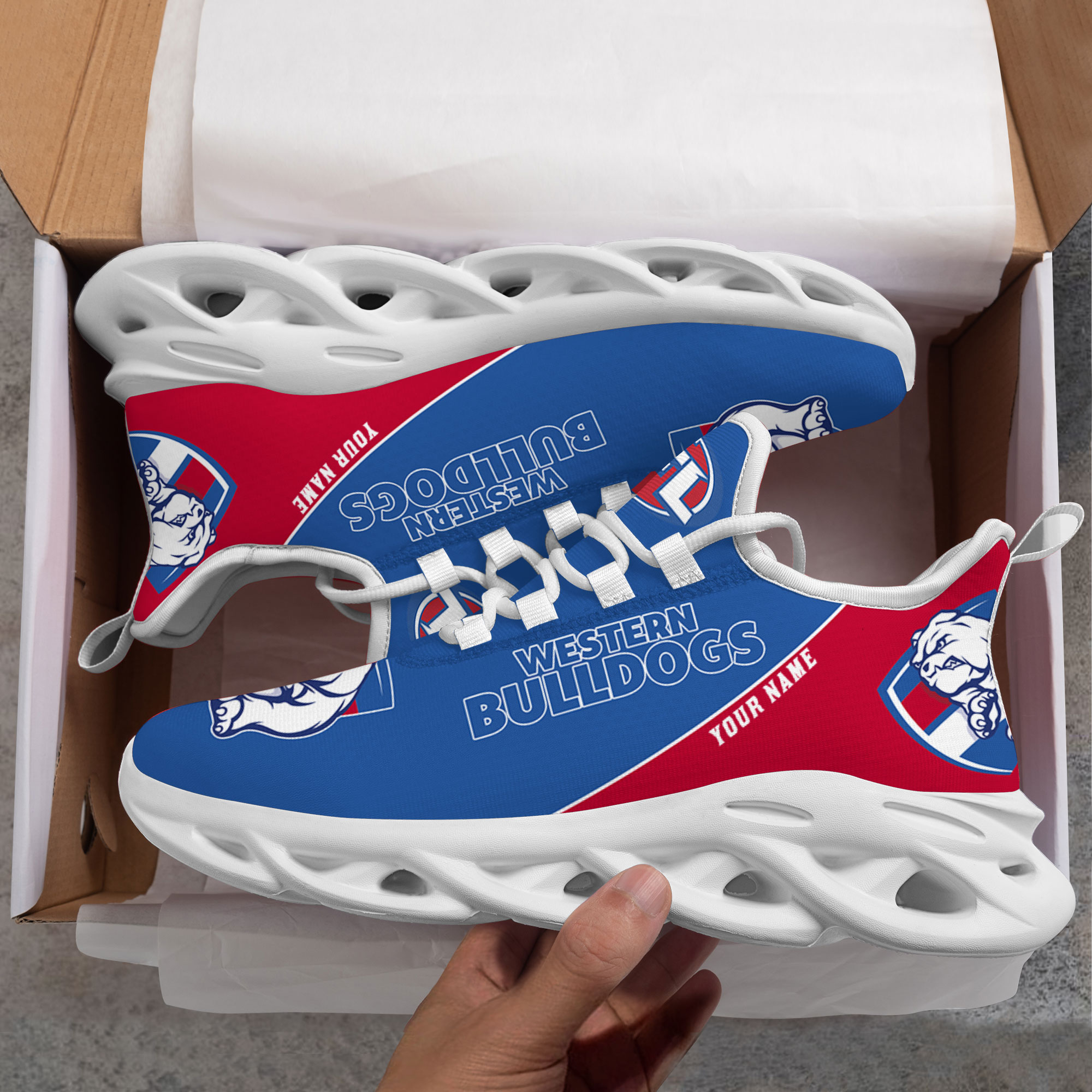 Benutzerdefinierte Name Western Bulldogs personalisierte Max Schuhe DS006