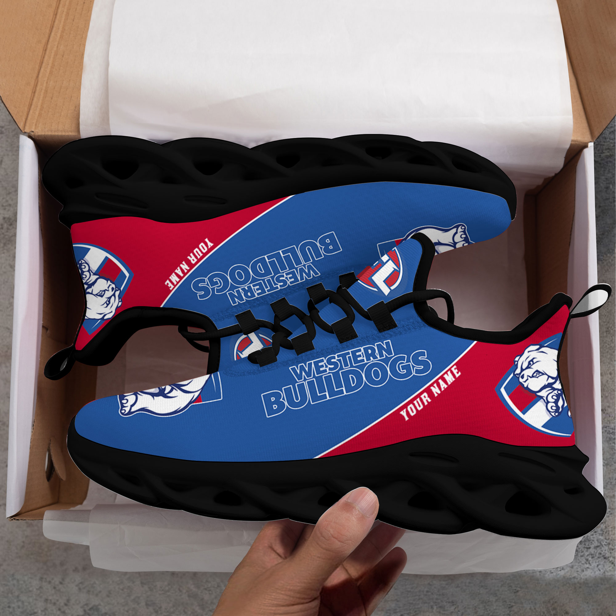 Benutzerdefinierte Name Western Bulldogs personalisierte Max Schuhe DS006