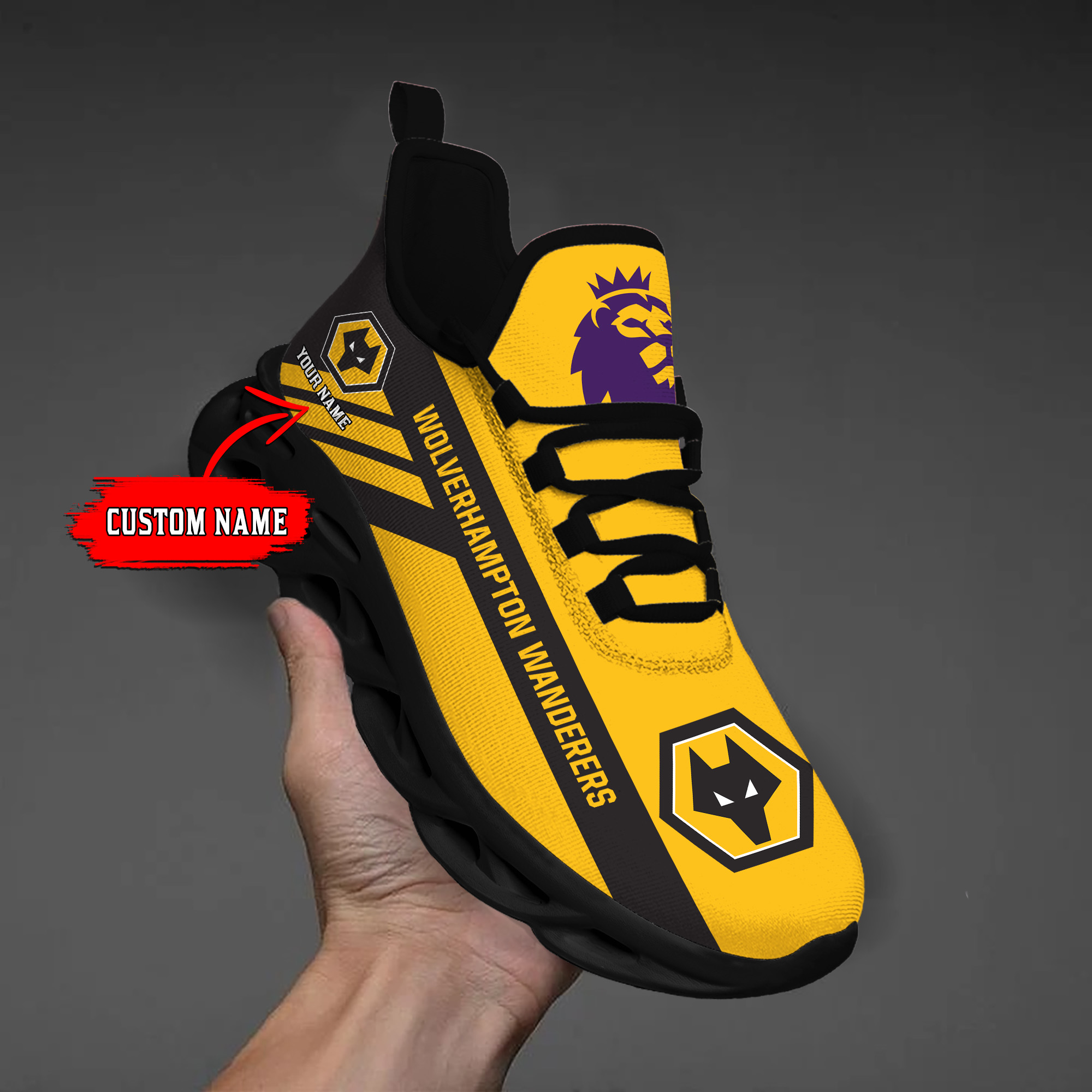 Benutzerdefinierte Name Wolverhampton personalisierte Max Schuhe DS006 EPL