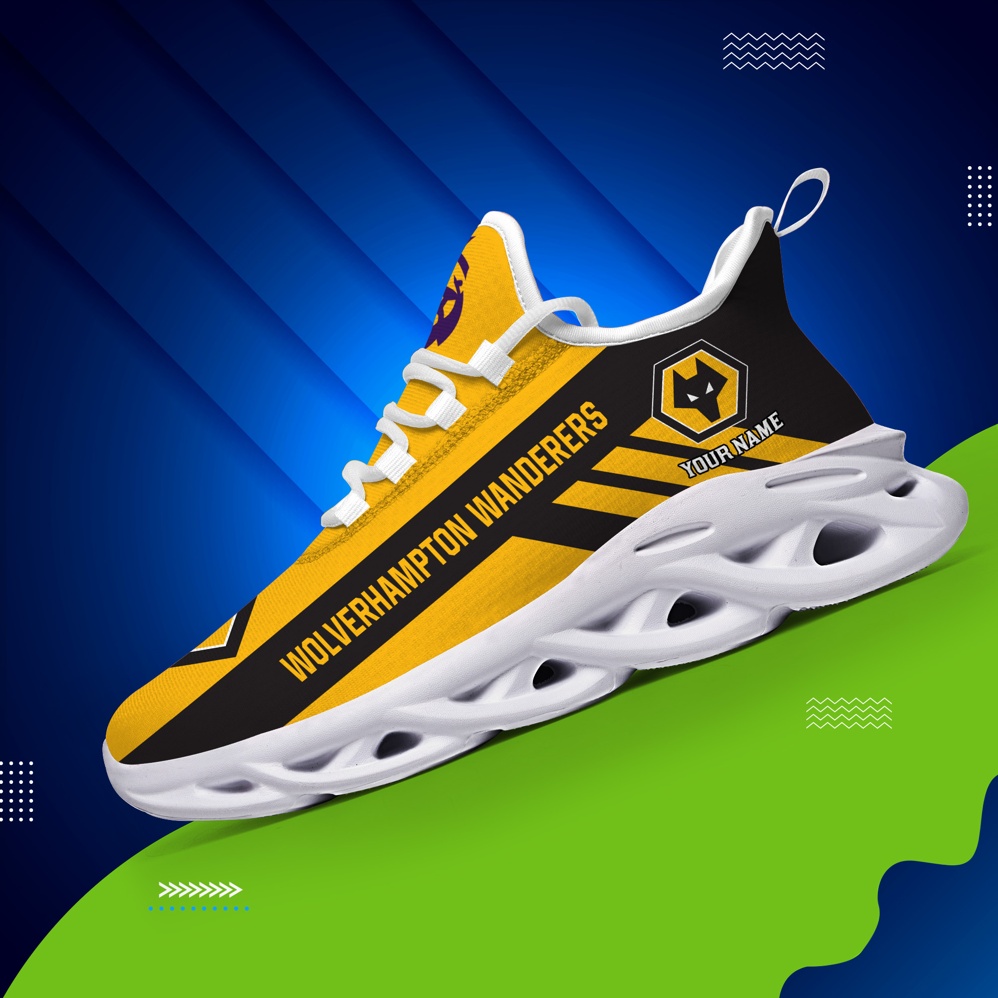 Benutzerdefinierte Name Wolverhampton personalisierte Max Schuhe DS006 EPL