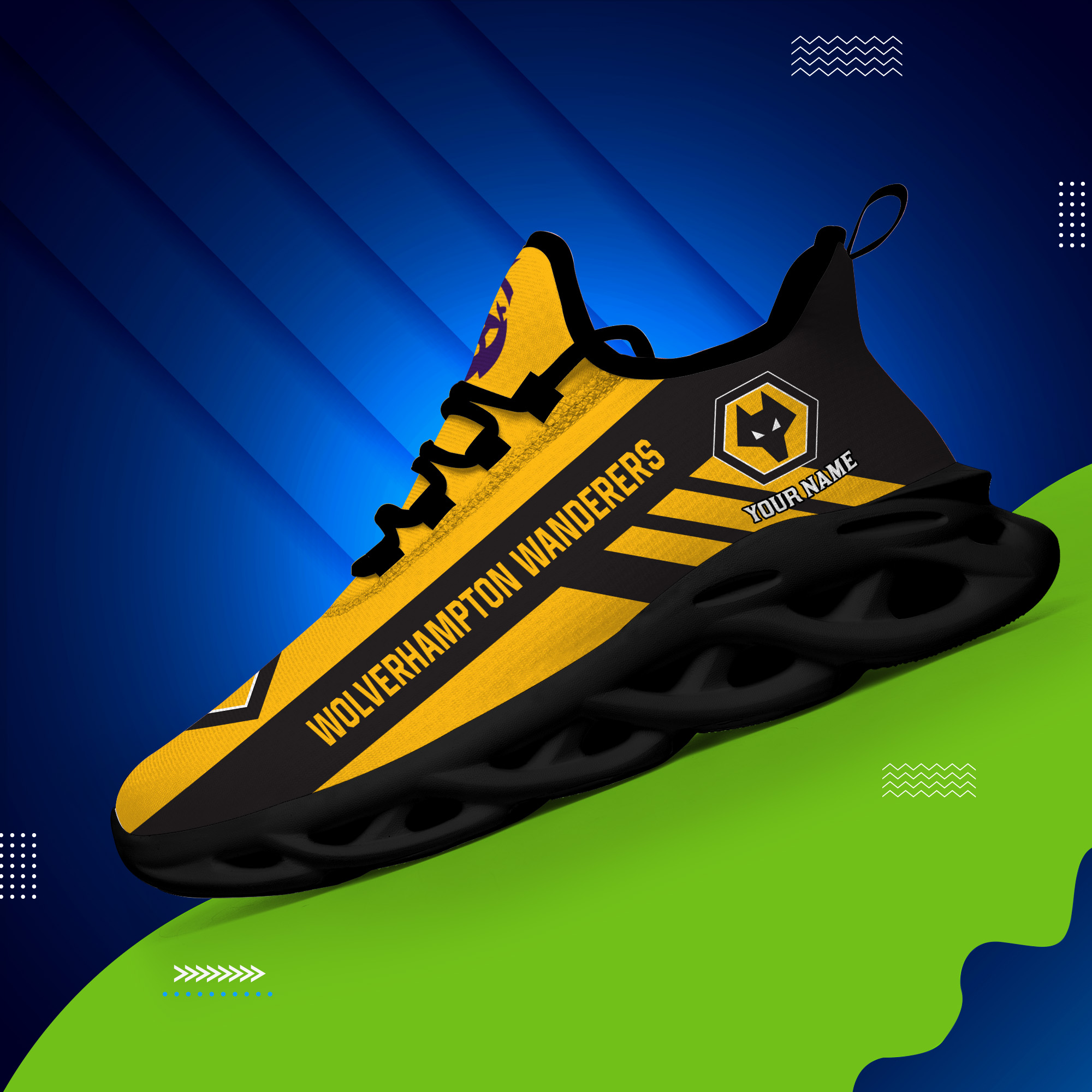 Benutzerdefinierte Name Wolverhampton personalisierte Max Schuhe DS006 EPL