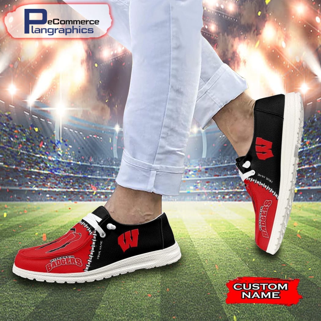 Benutzerdefinierte Wisconsin Badgers Team x Monster H-D Schuhe