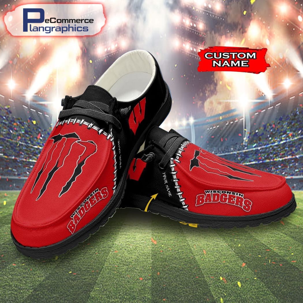 Benutzerdefinierte Wisconsin Badgers Team x Monster H-D Schuhe