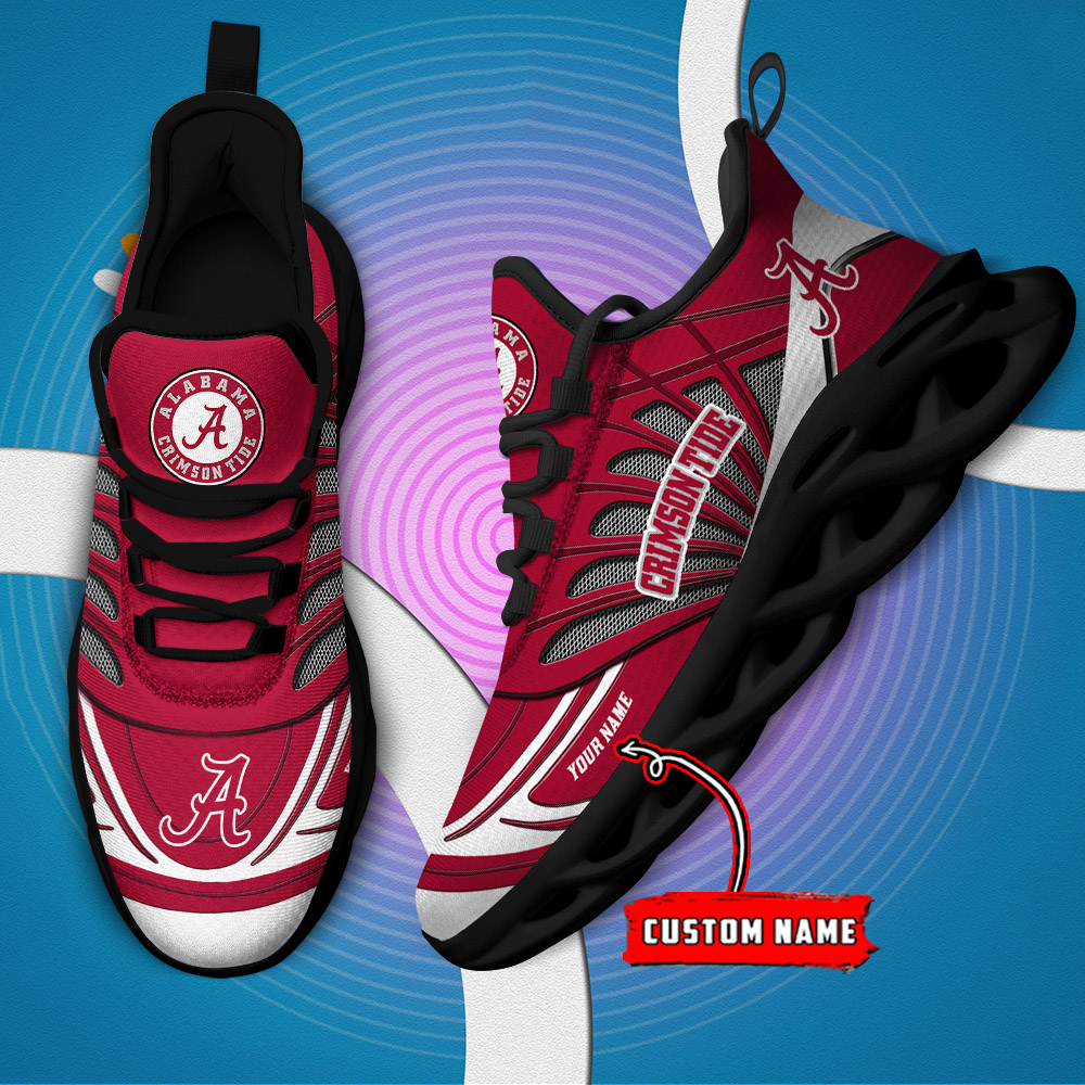 Benutzerdefinierter Name 01 Alabama Crimson Tide Personalisierte Max-Schuhe DS001