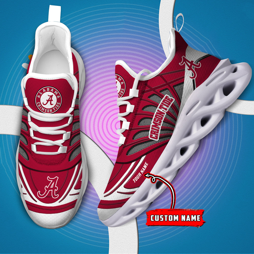 Benutzerdefinierter Name 01 Alabama Crimson Tide Personalisierte Max-Schuhe DS001