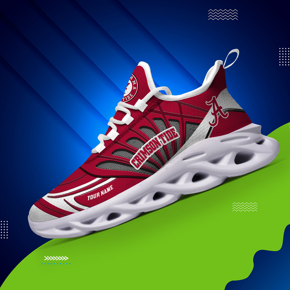 Benutzerdefinierter Name 01 Alabama Crimson Tide Personalisierte Max-Schuhe DS001
